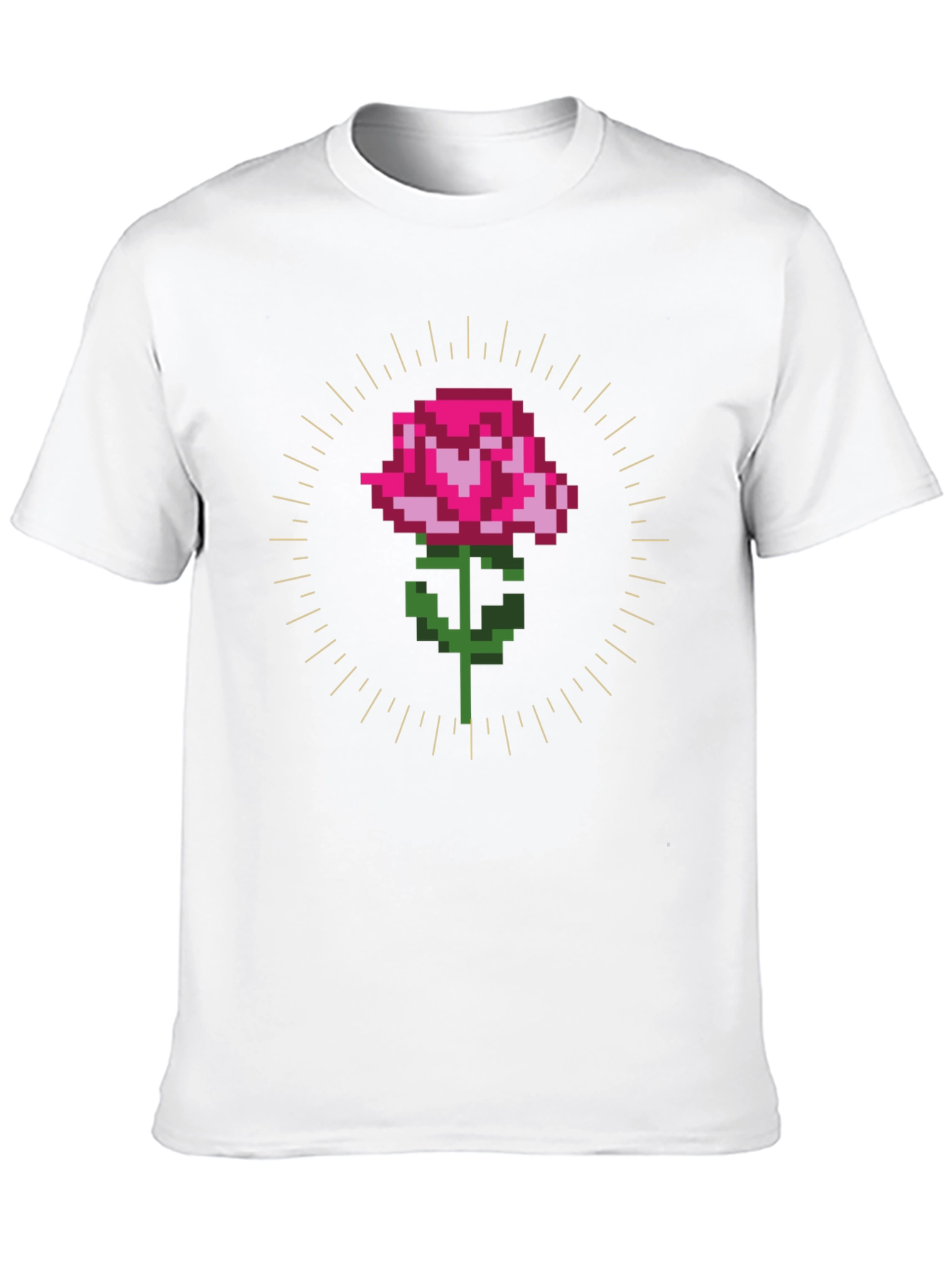 Pixel Rose Graphic T-Shirt - Trendy Gamer Style
