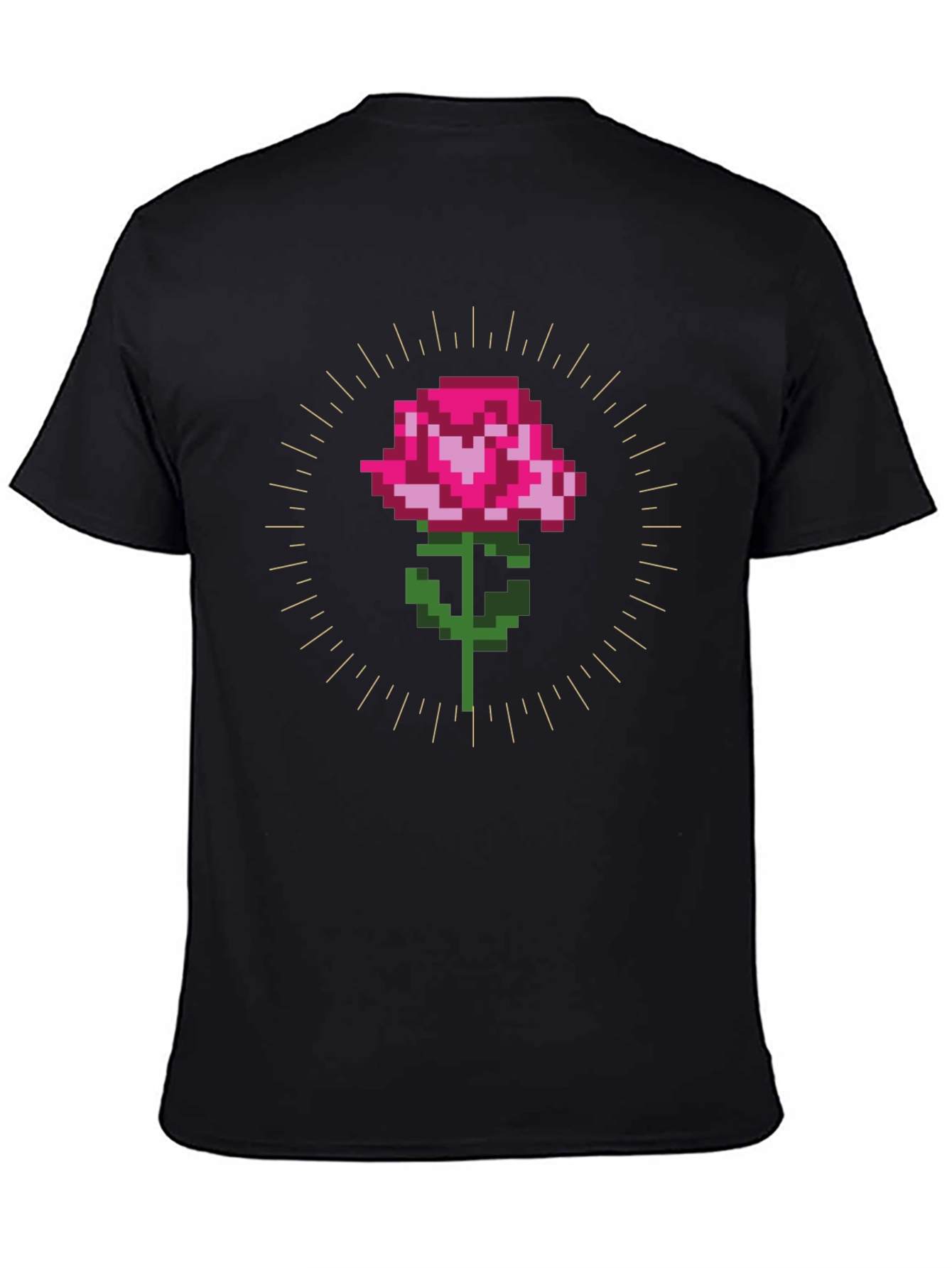 Pixel Rose Graphic T-Shirt - Trendy Gamer Style