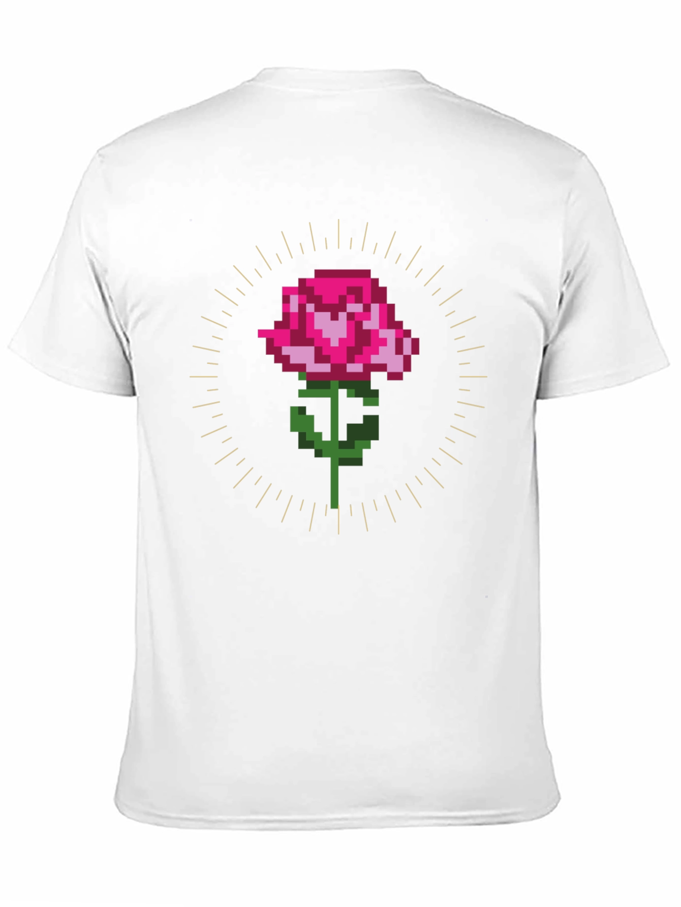 Pixel Rose Graphic T-Shirt - Trendy Gamer Style