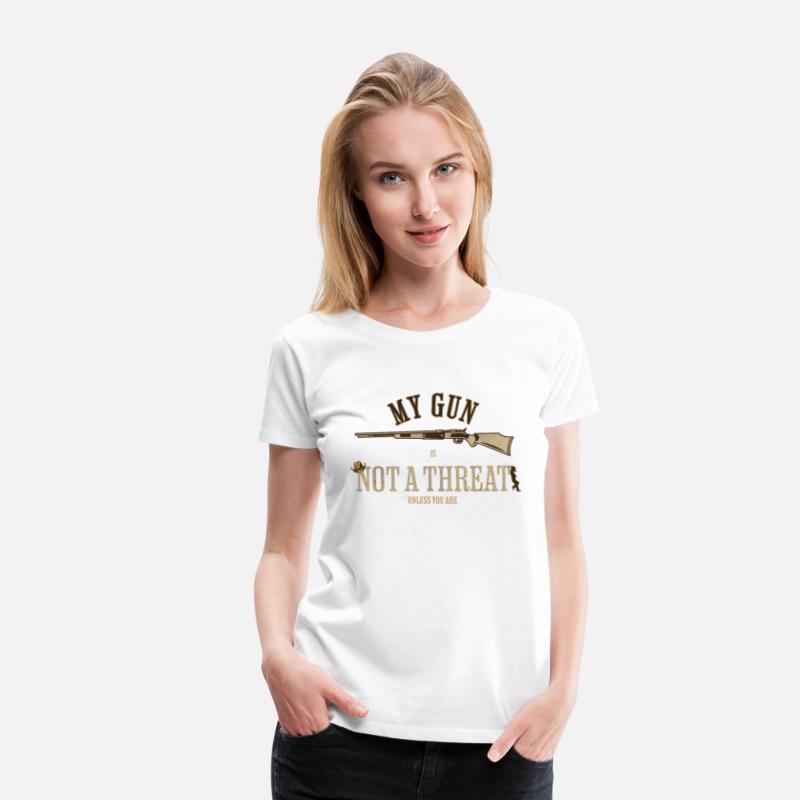 MY GUN IS NOT A THREAT UNLESS YOU ARE (White)