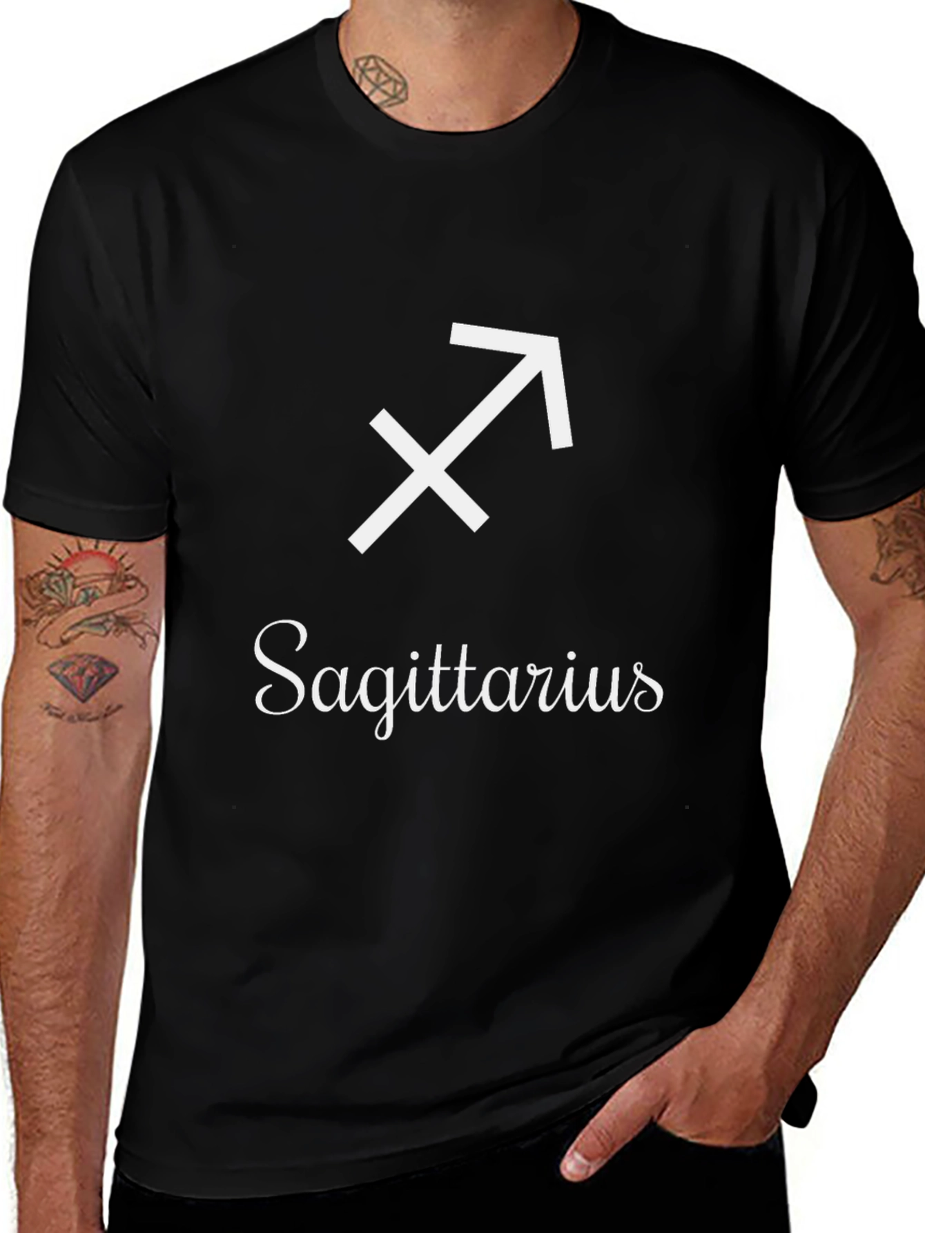 Sagittarius Zodiac Sign Black T-Shirt