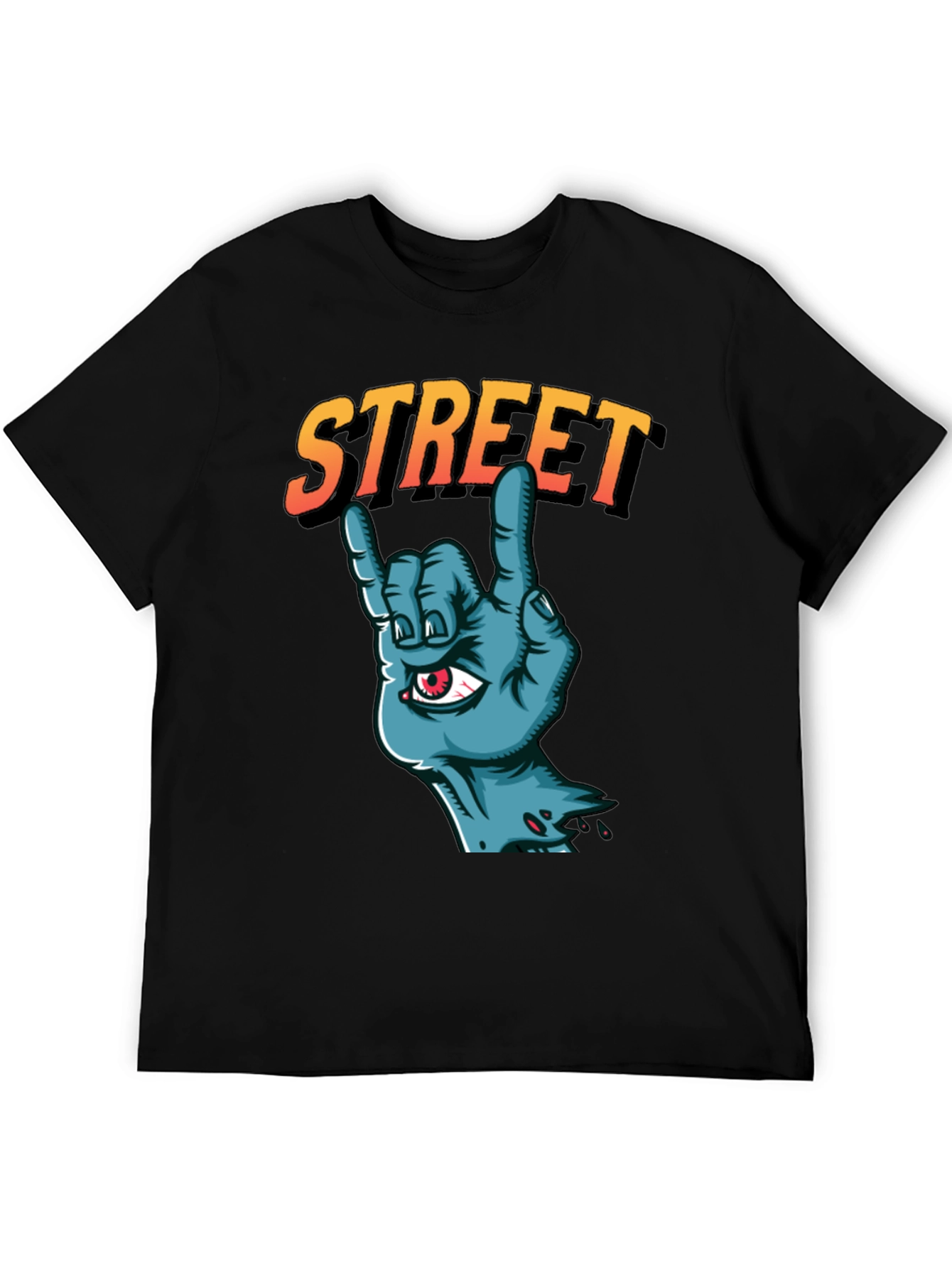 Street Zombie Hand Graphic T-Shirt - Black