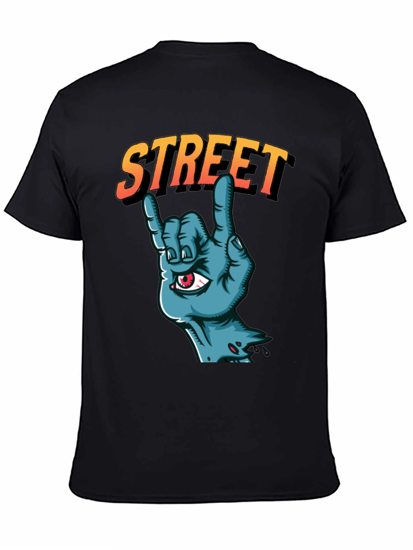 Street Zombie Hand Graphic T-Shirt - Black