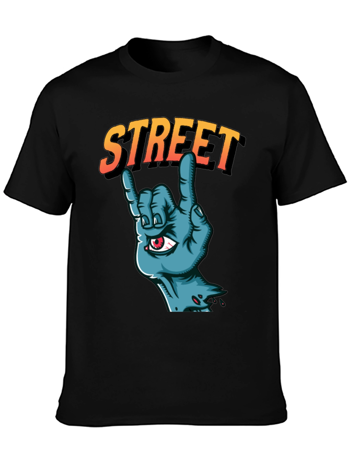 Street Zombie Hand Graphic T-Shirt - Black