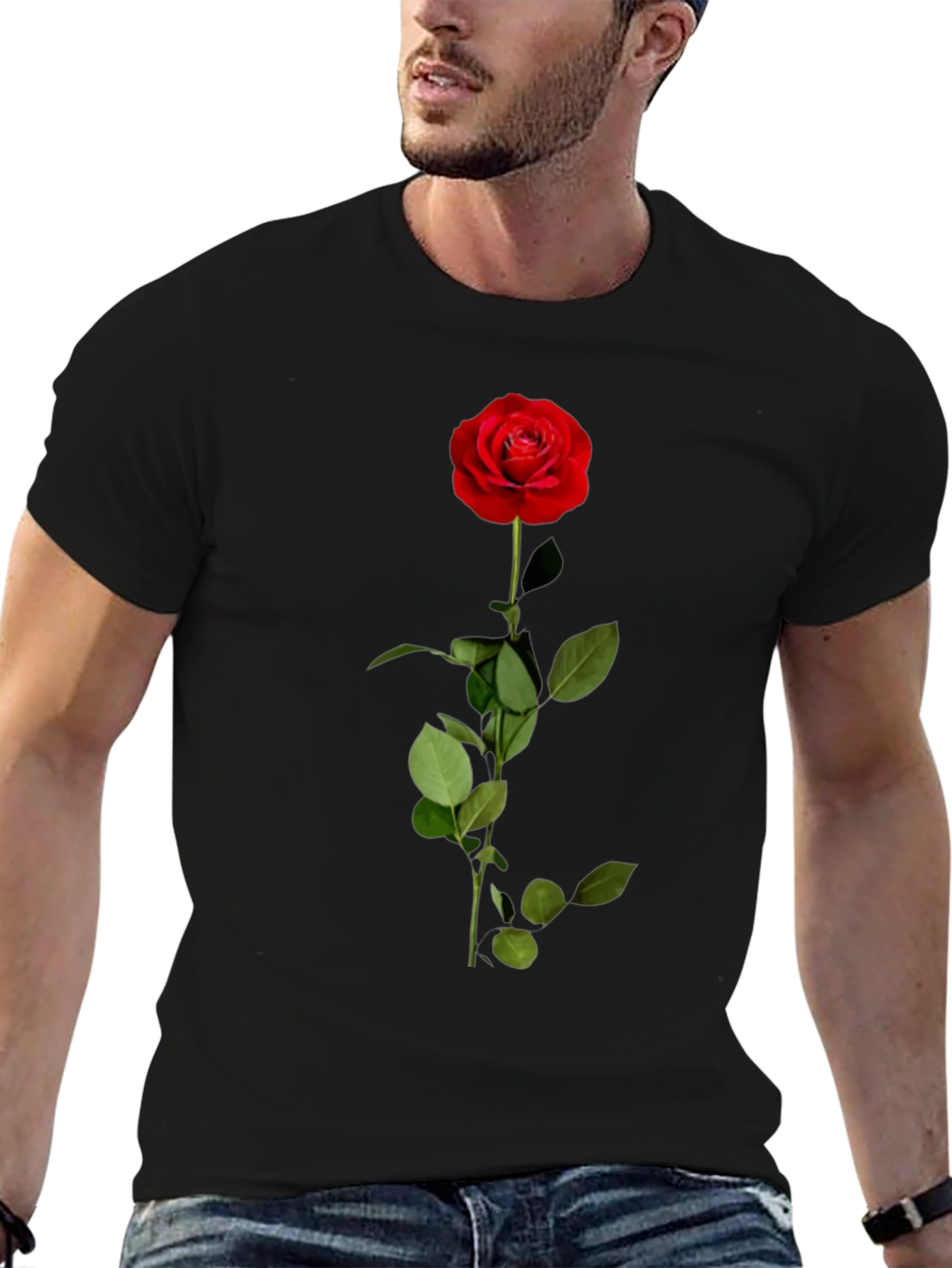 Red Rose Graphic T-Shirt - Classic Floral Design