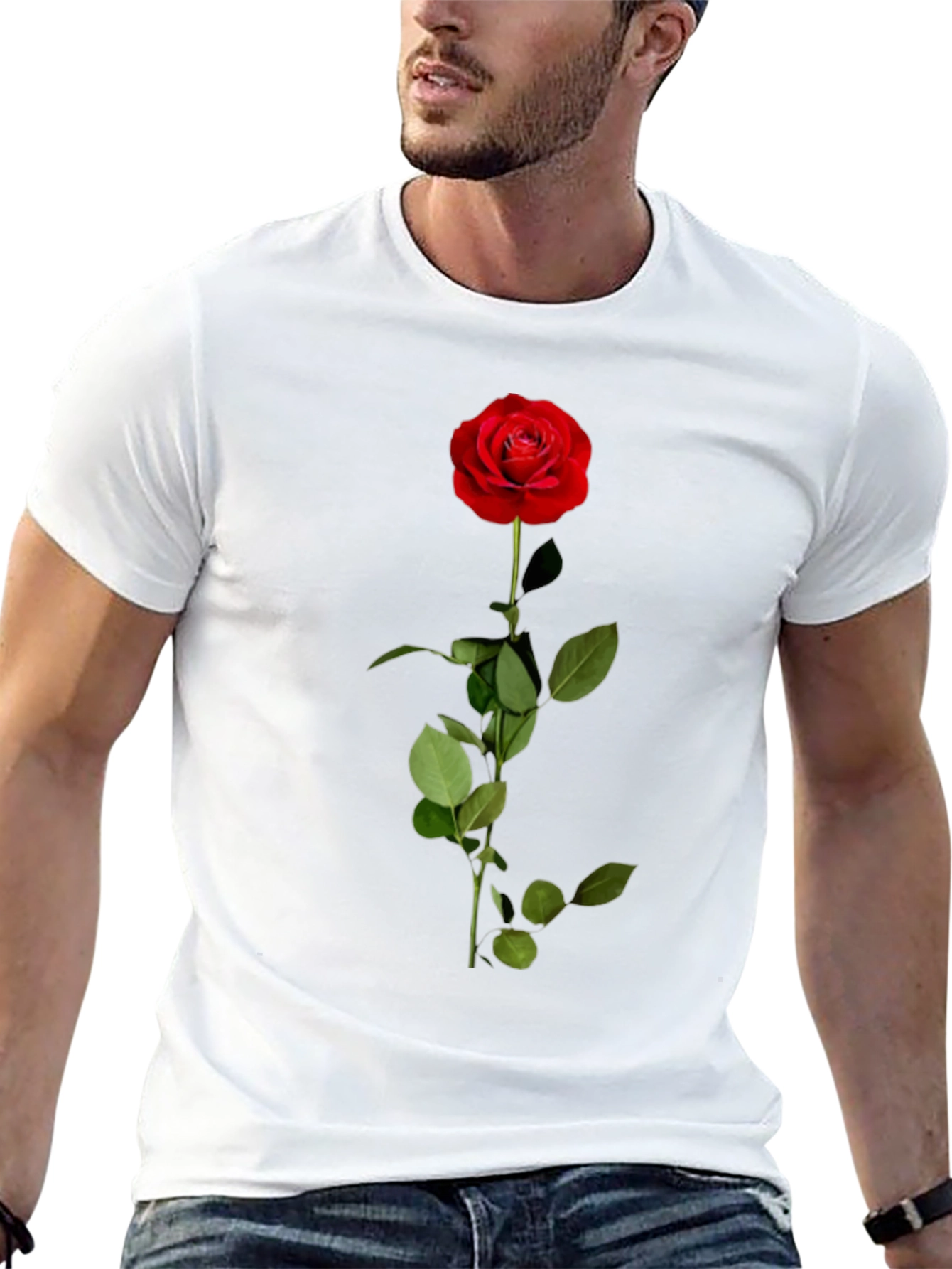 Red Rose Graphic T-Shirt - Classic Floral Design