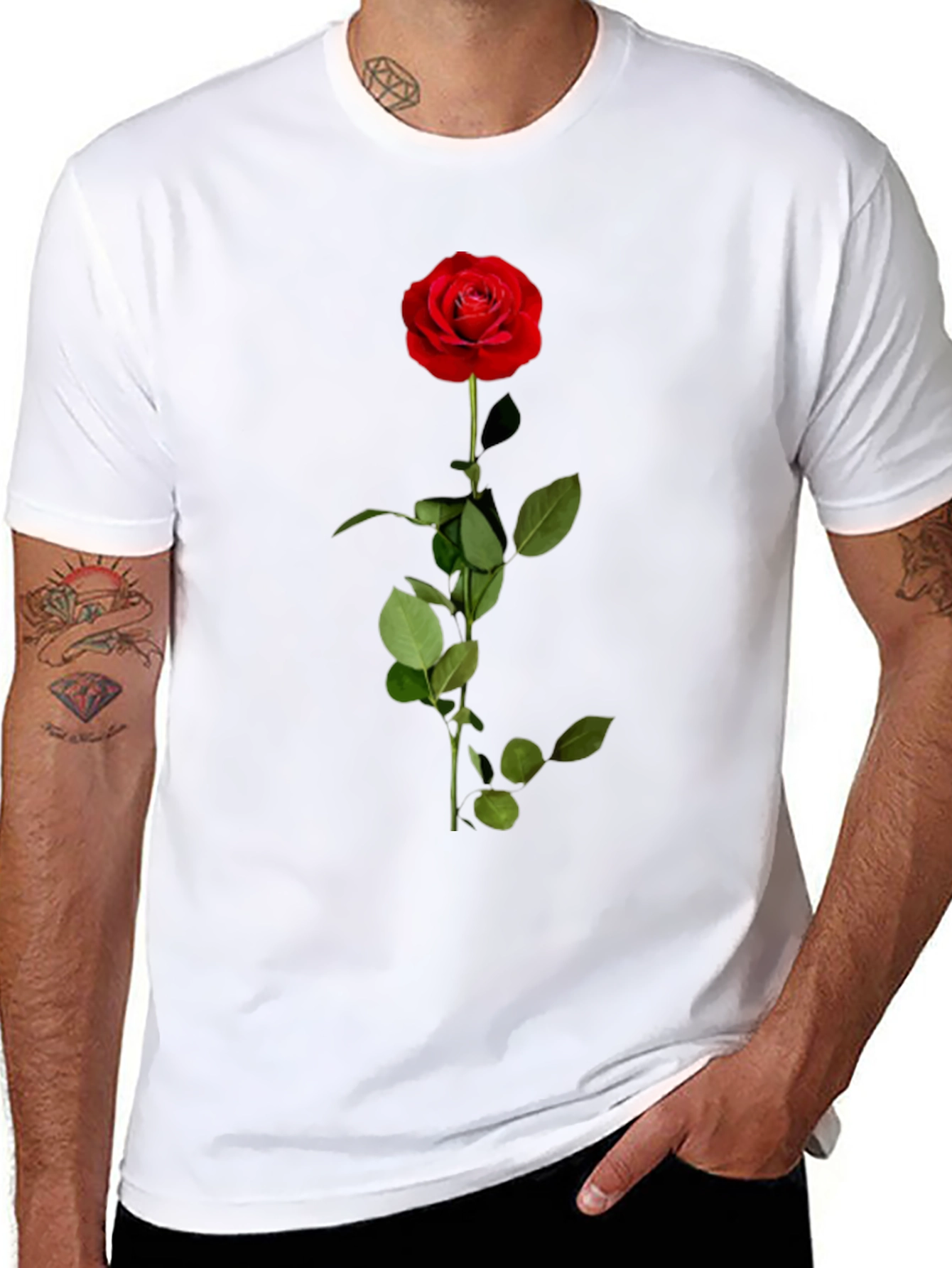 Red Rose Graphic T-Shirt - Classic Floral Design