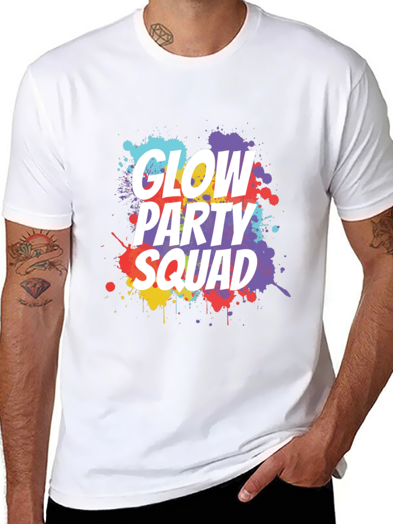 Glow Party Squad Black T-Shirt