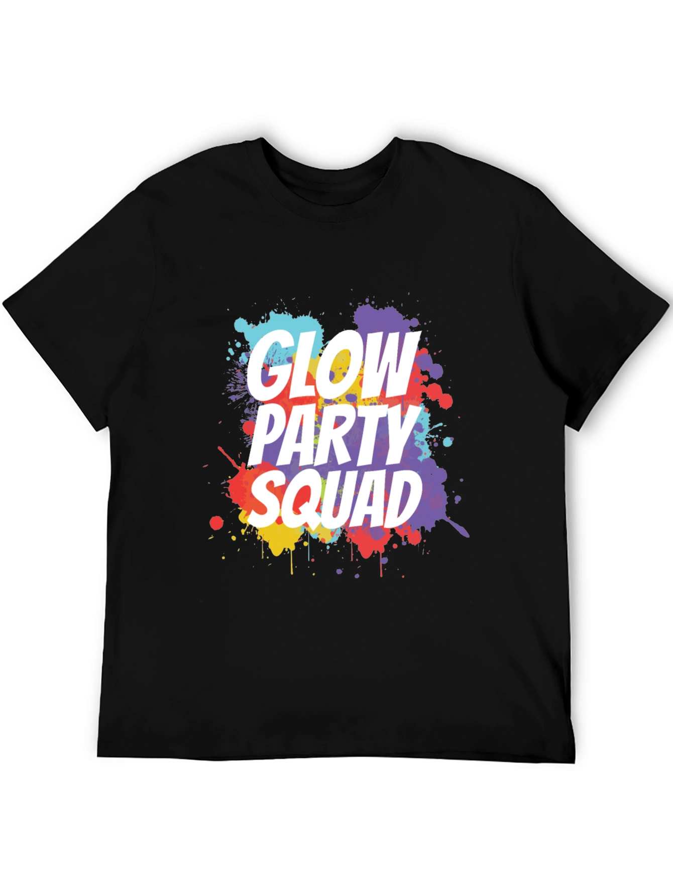 Glow Party Squad Black T-Shirt