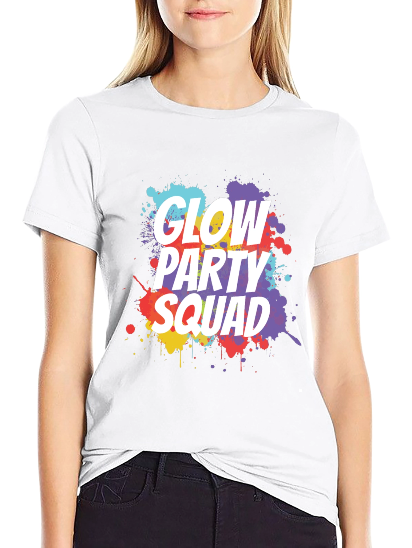 Glow Party Squad Black T-Shirt
