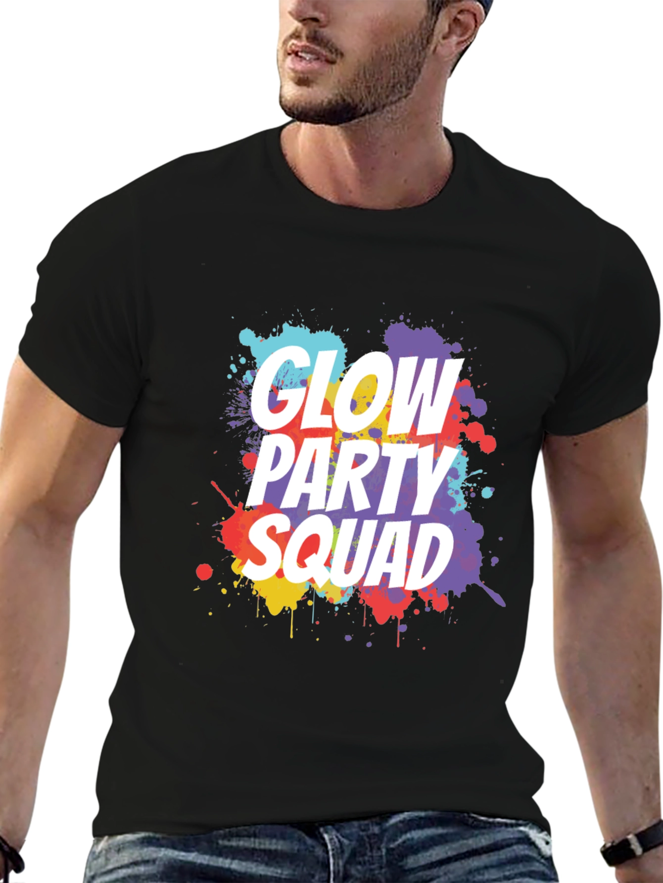 Glow Party Squad Black T-Shirt