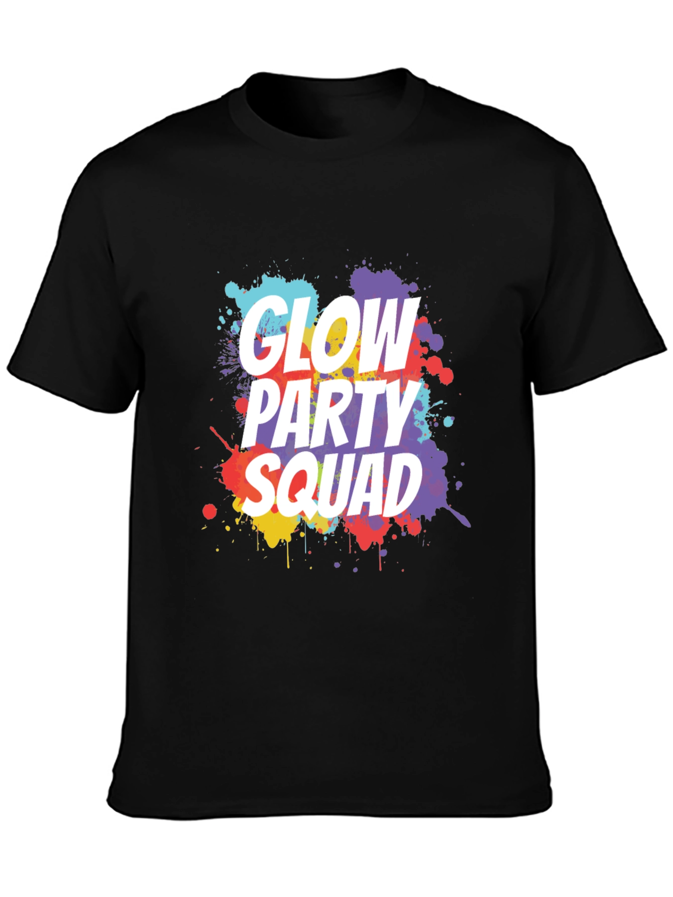 Glow Party Squad Black T-Shirt