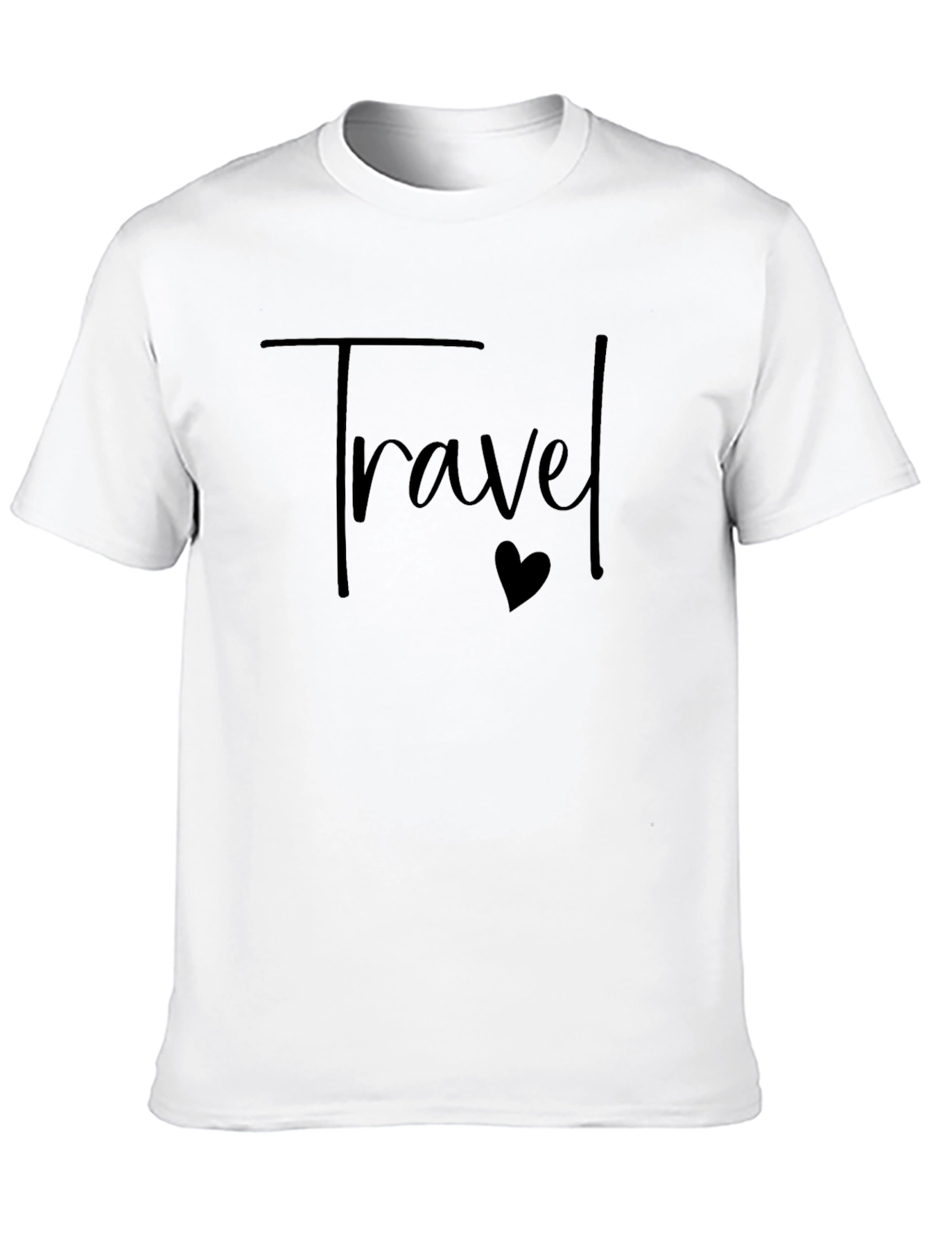 Travel Heart Tee - Black Cotton Casual Shirt