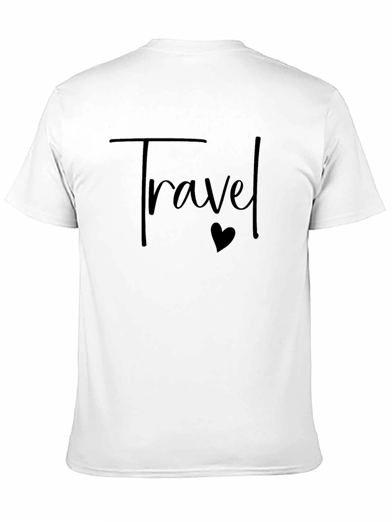 Travel Heart Tee - Black Cotton Casual Shirt