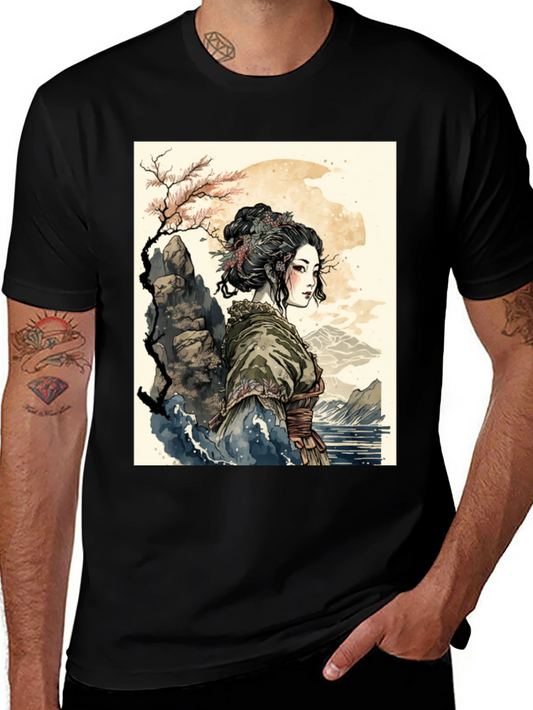 Geisha Art T-Shirt - Unique Graphic Tee