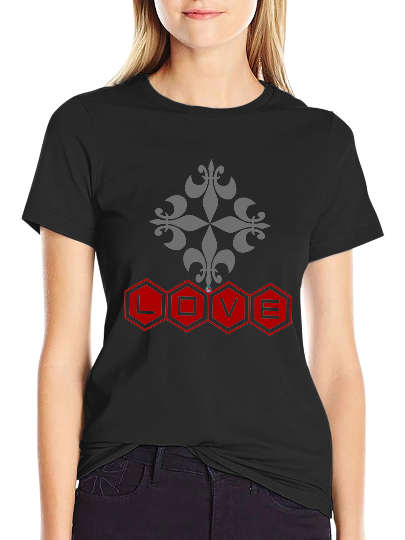 Love Hexagon Graphic T-Shirt - Modern Design Tee