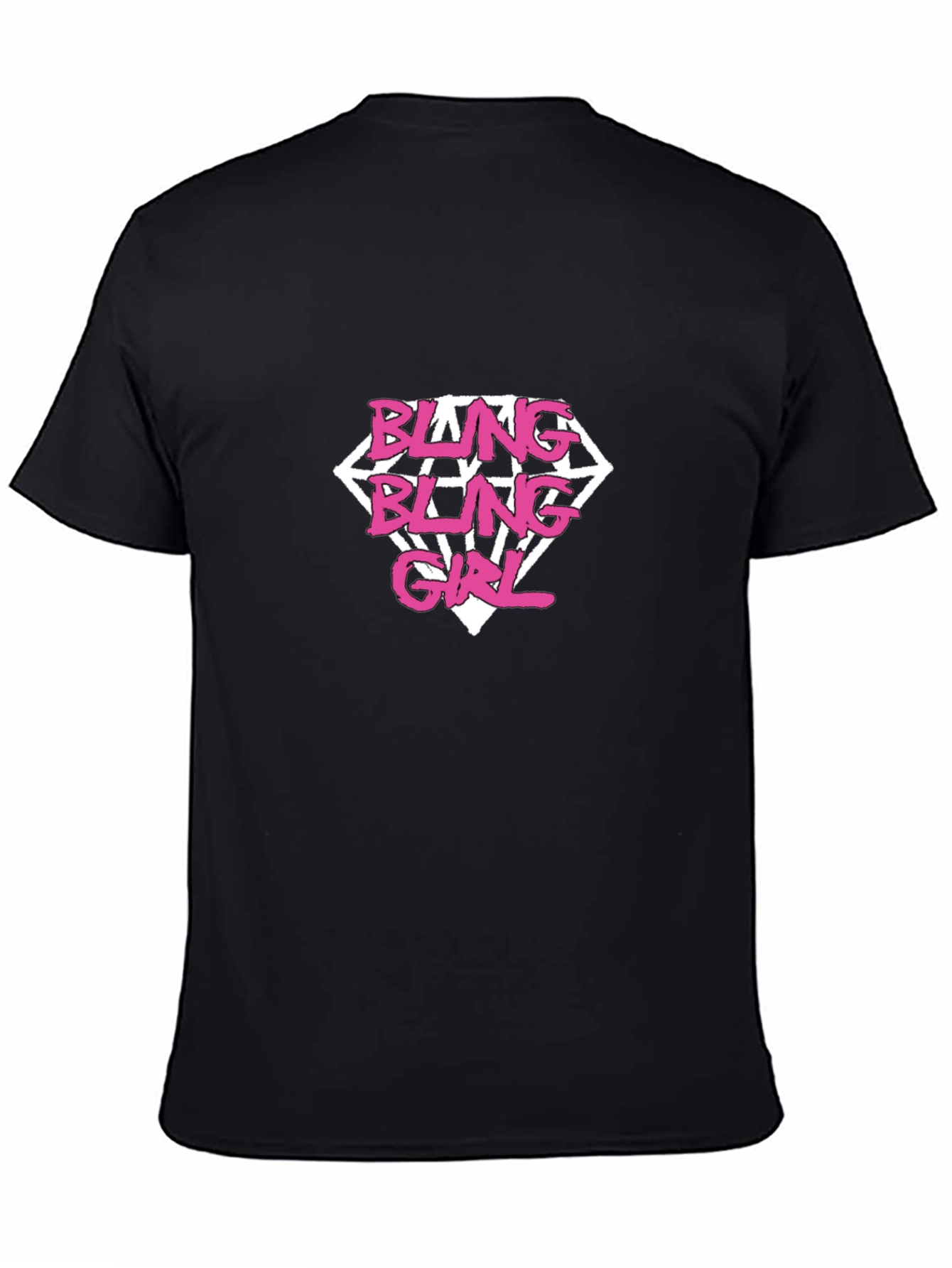 Bling Bling Girl Diamond T-Shirt - Black