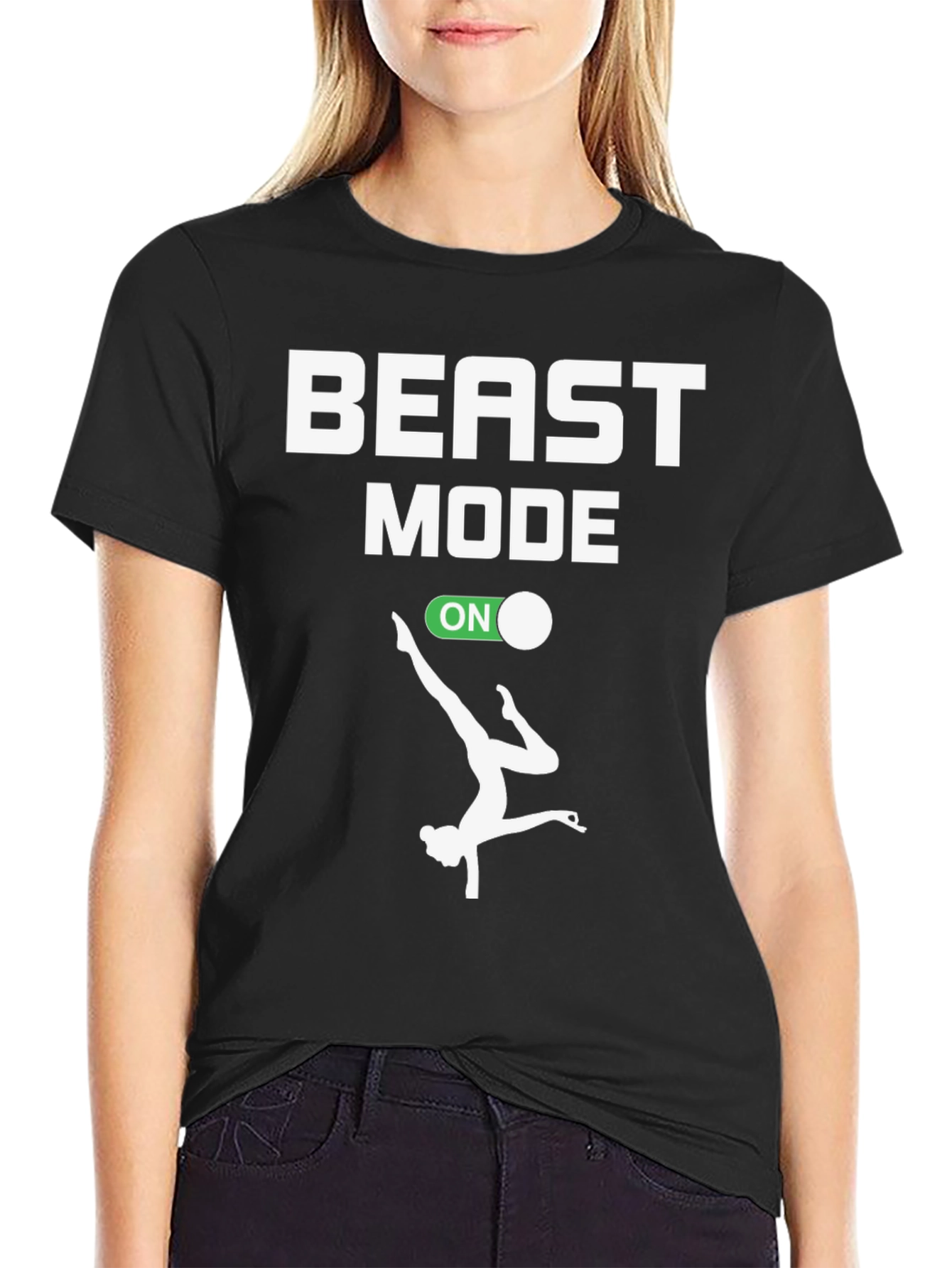 Beast Mode On Gymnastics Black T-Shirt