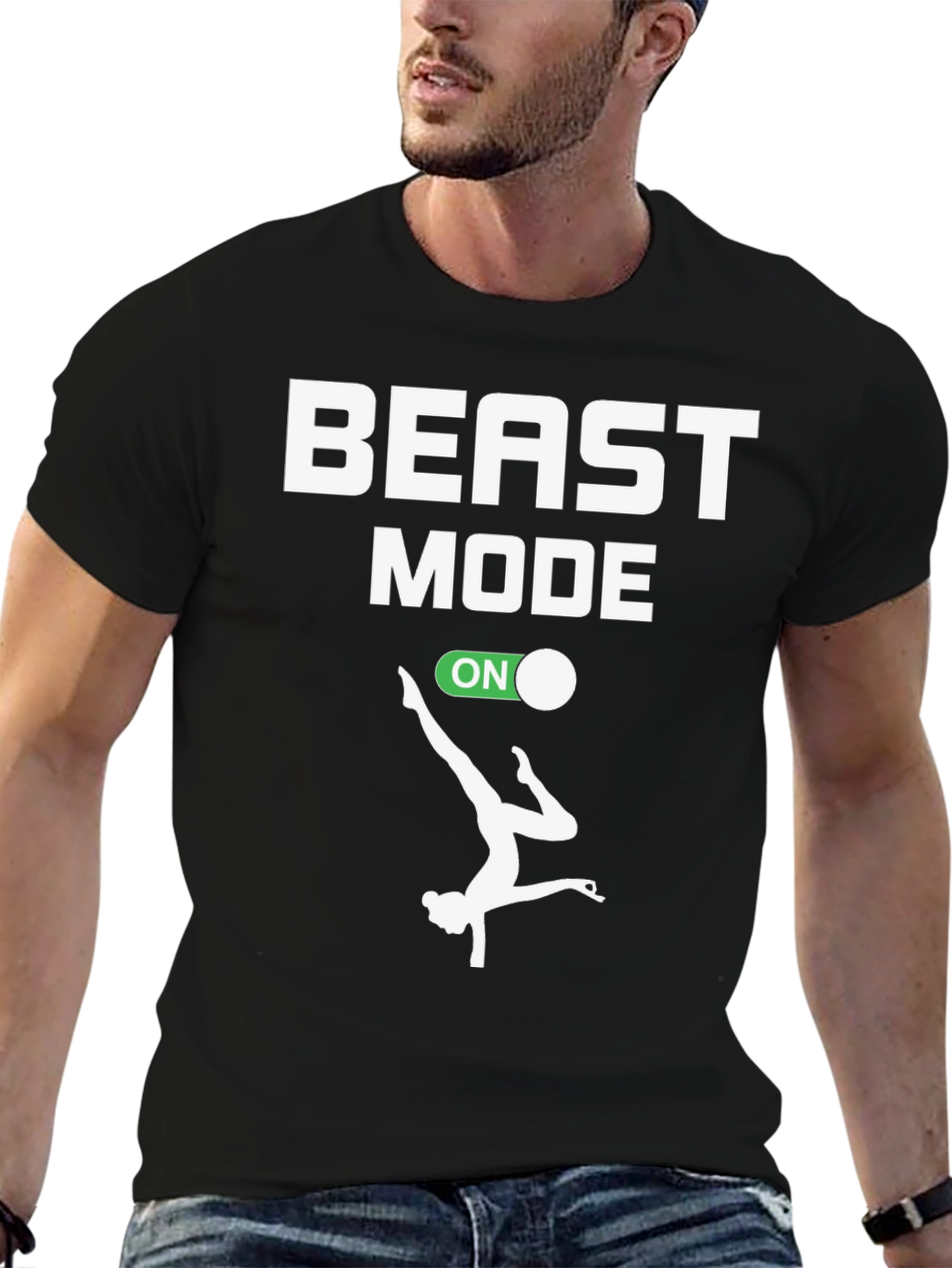 Beast Mode On Gymnastics Black T-Shirt