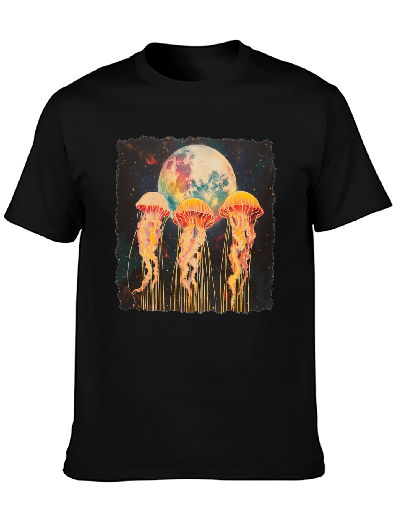 Jellyfish Moon Graphic Tee - Celestial Ocean Vibes