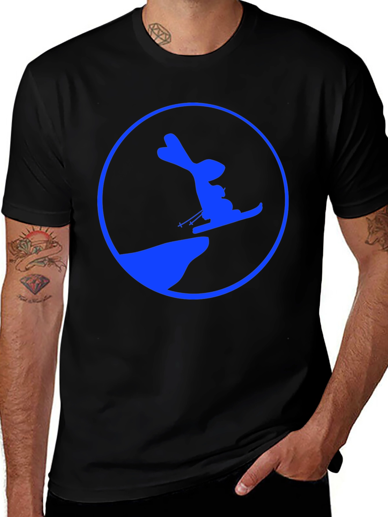 Skiing Rabbit Graphic Tee - Fun & Unique Design