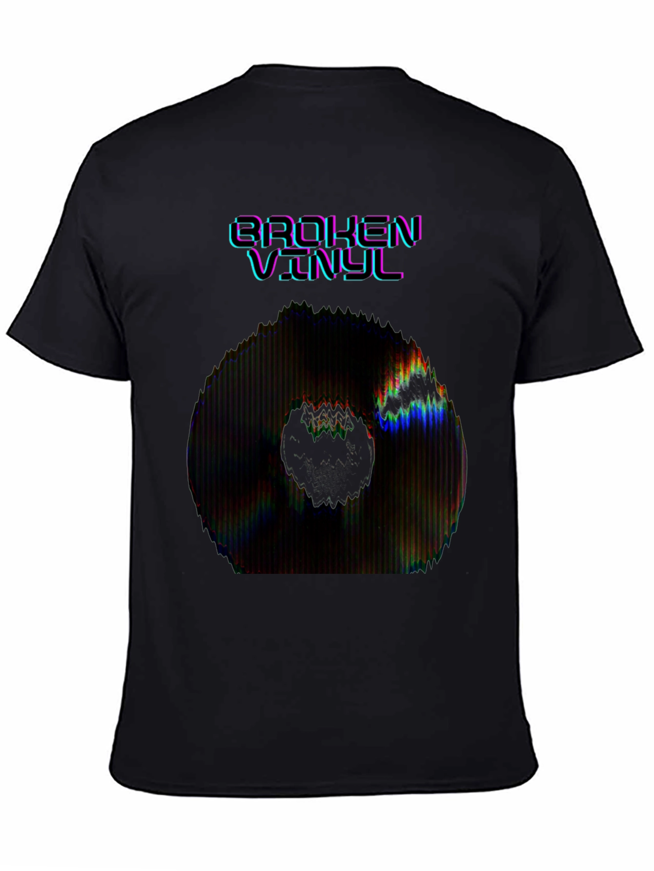 Broken Vinyl Graphic Tee - Black