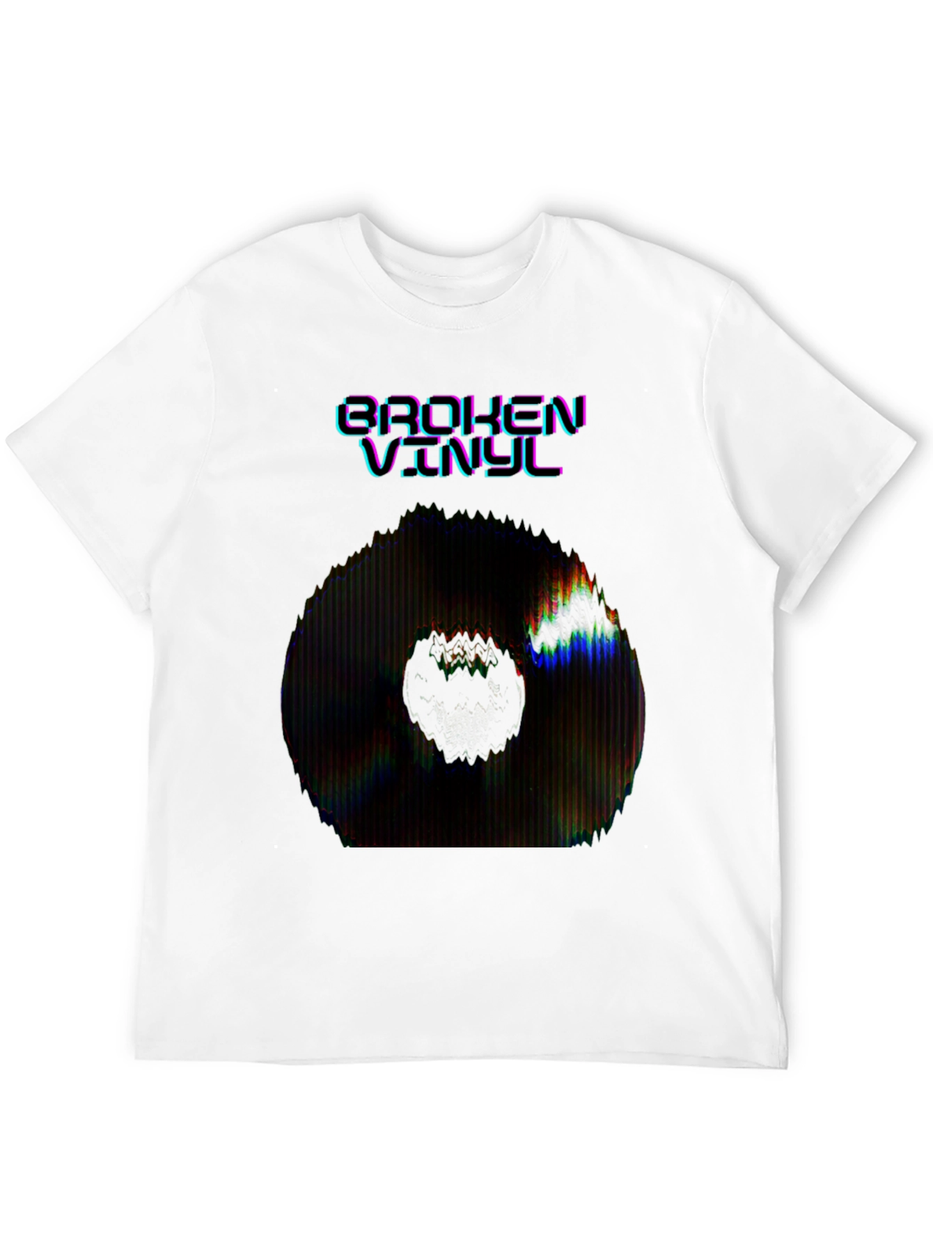 Broken Vinyl Graphic Tee - Black