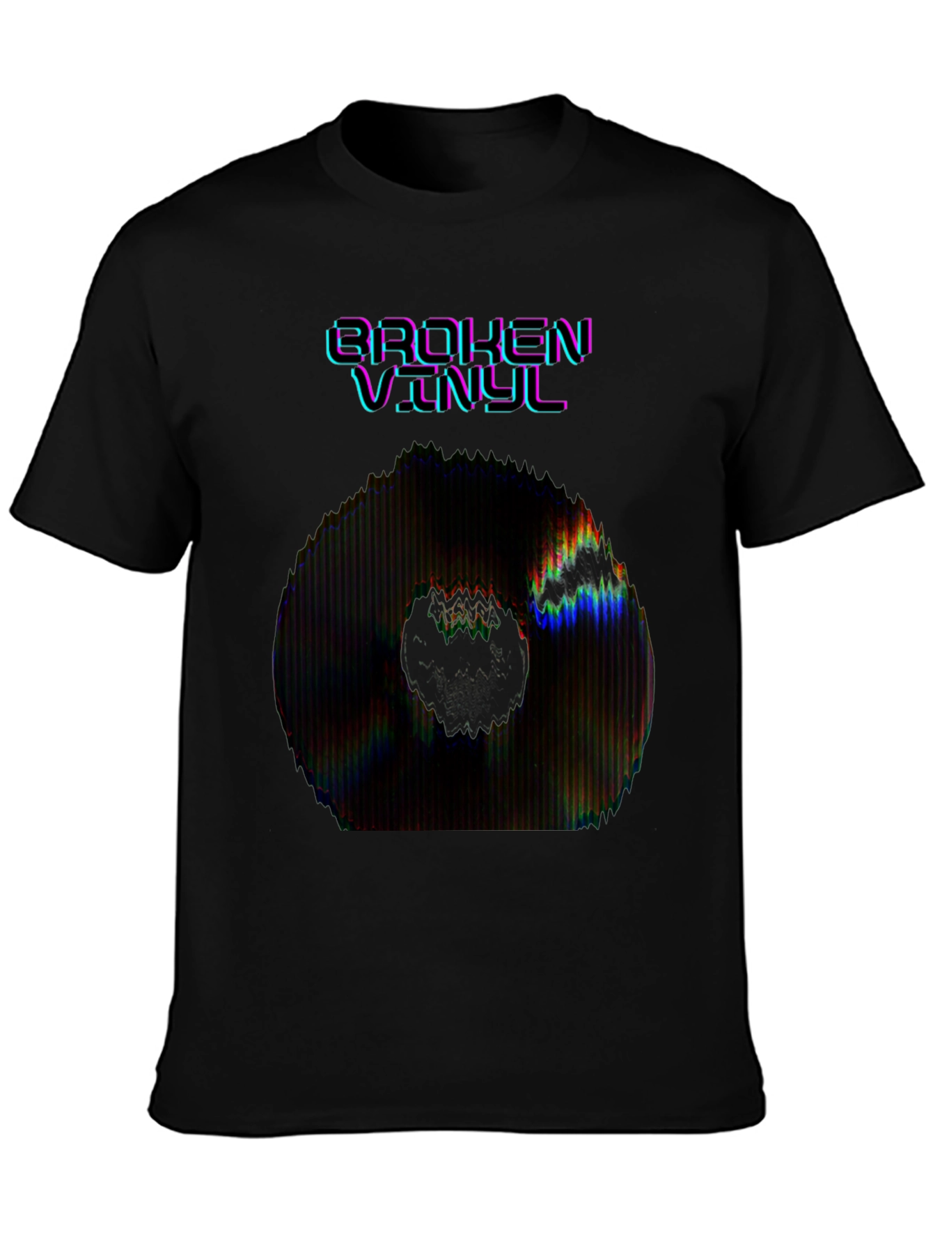 Broken Vinyl Graphic Tee - Black