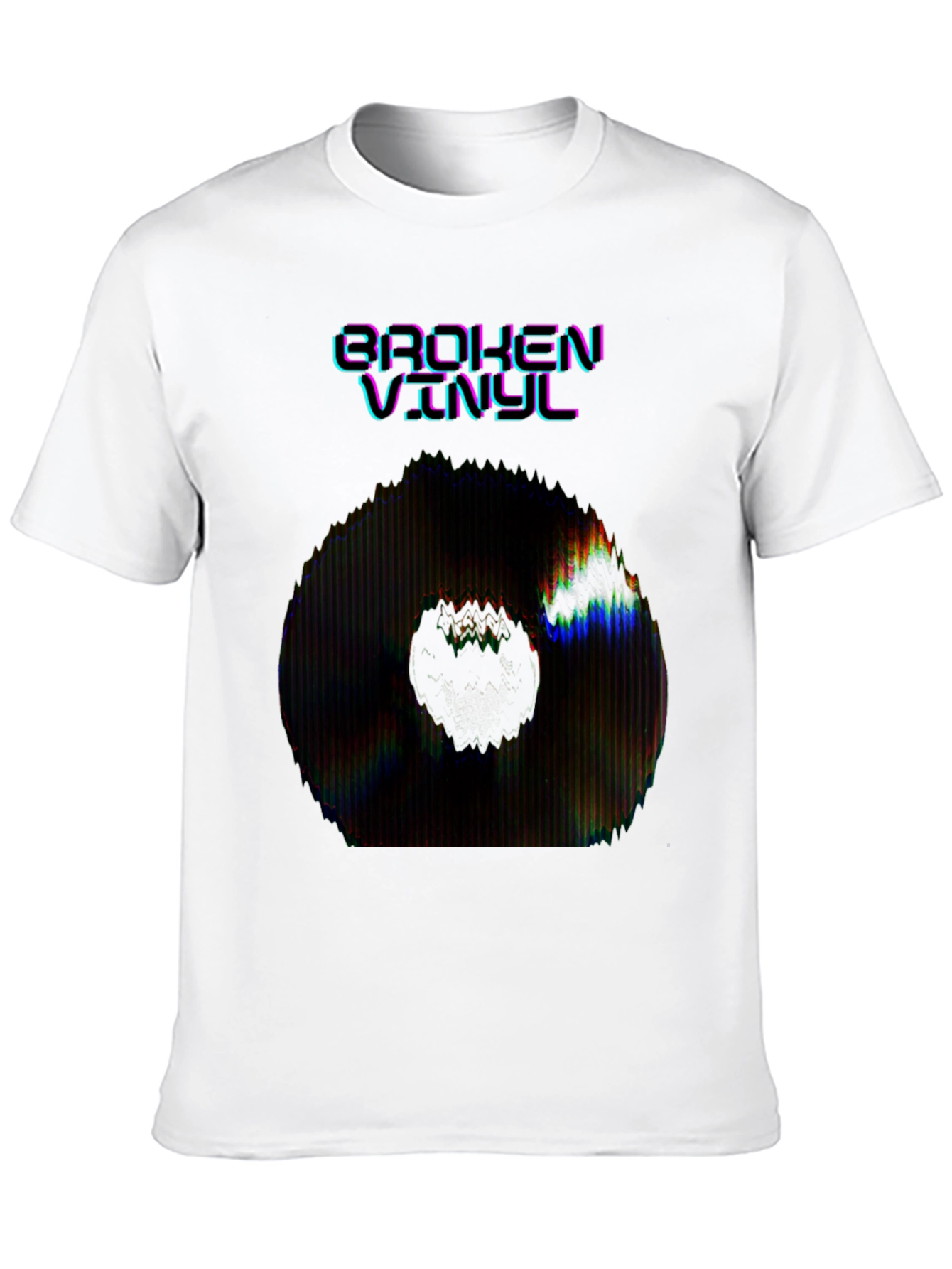 Broken Vinyl Graphic Tee - Black