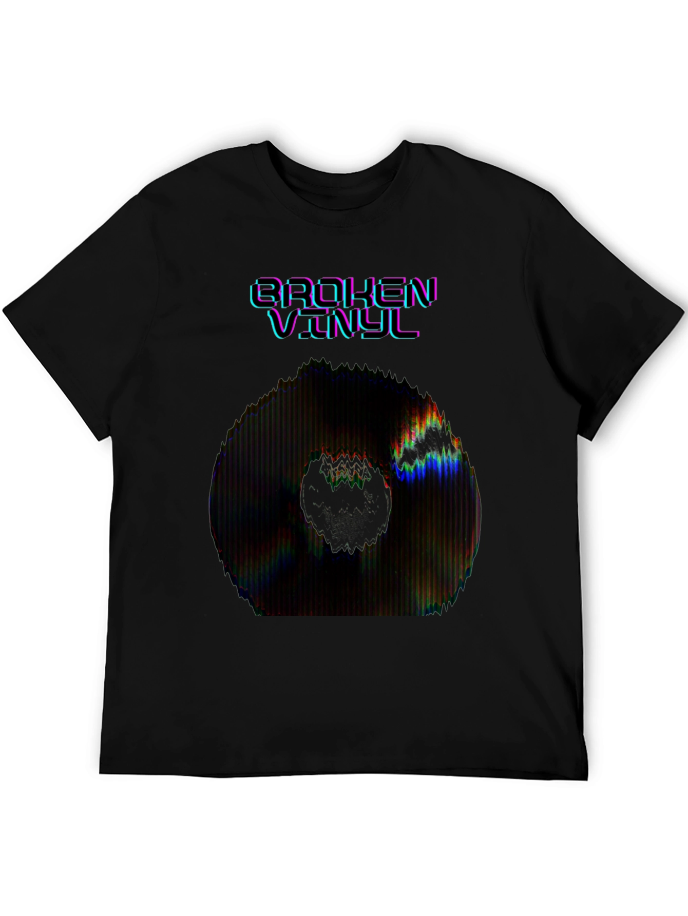 Broken Vinyl Graphic Tee - Black