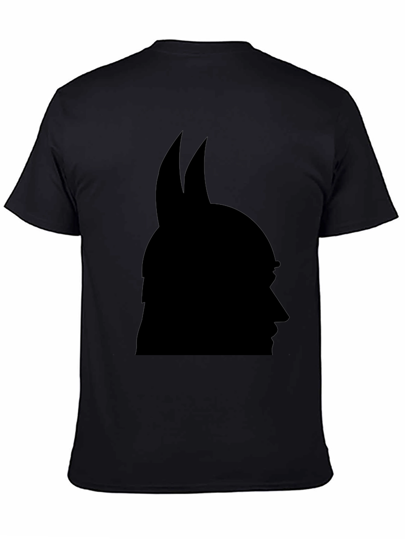 Black Graphic Tee - Horned Silhouette Design