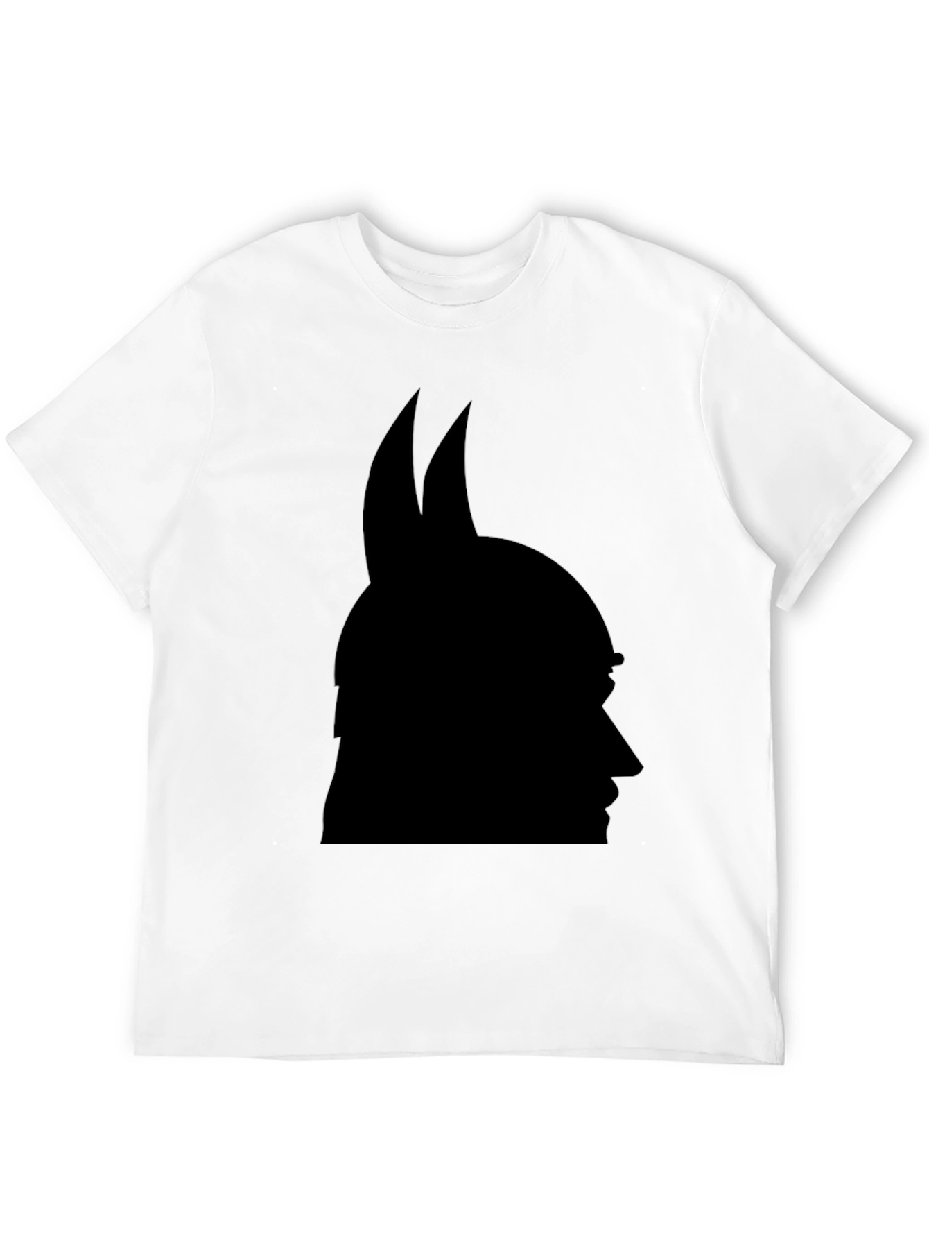 Black Graphic Tee - Horned Silhouette Design