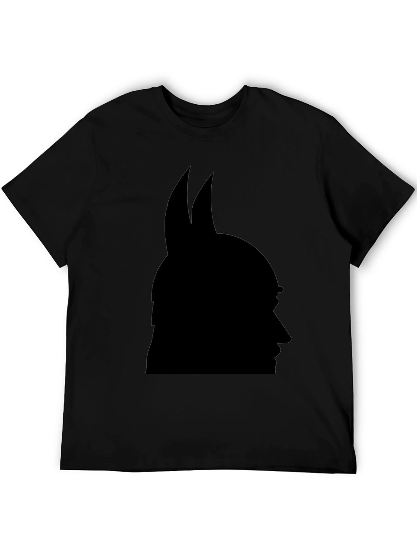 Black Graphic Tee - Horned Silhouette Design