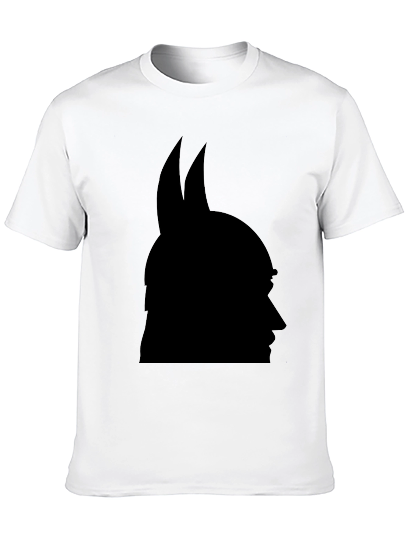 Black Graphic Tee - Horned Silhouette Design