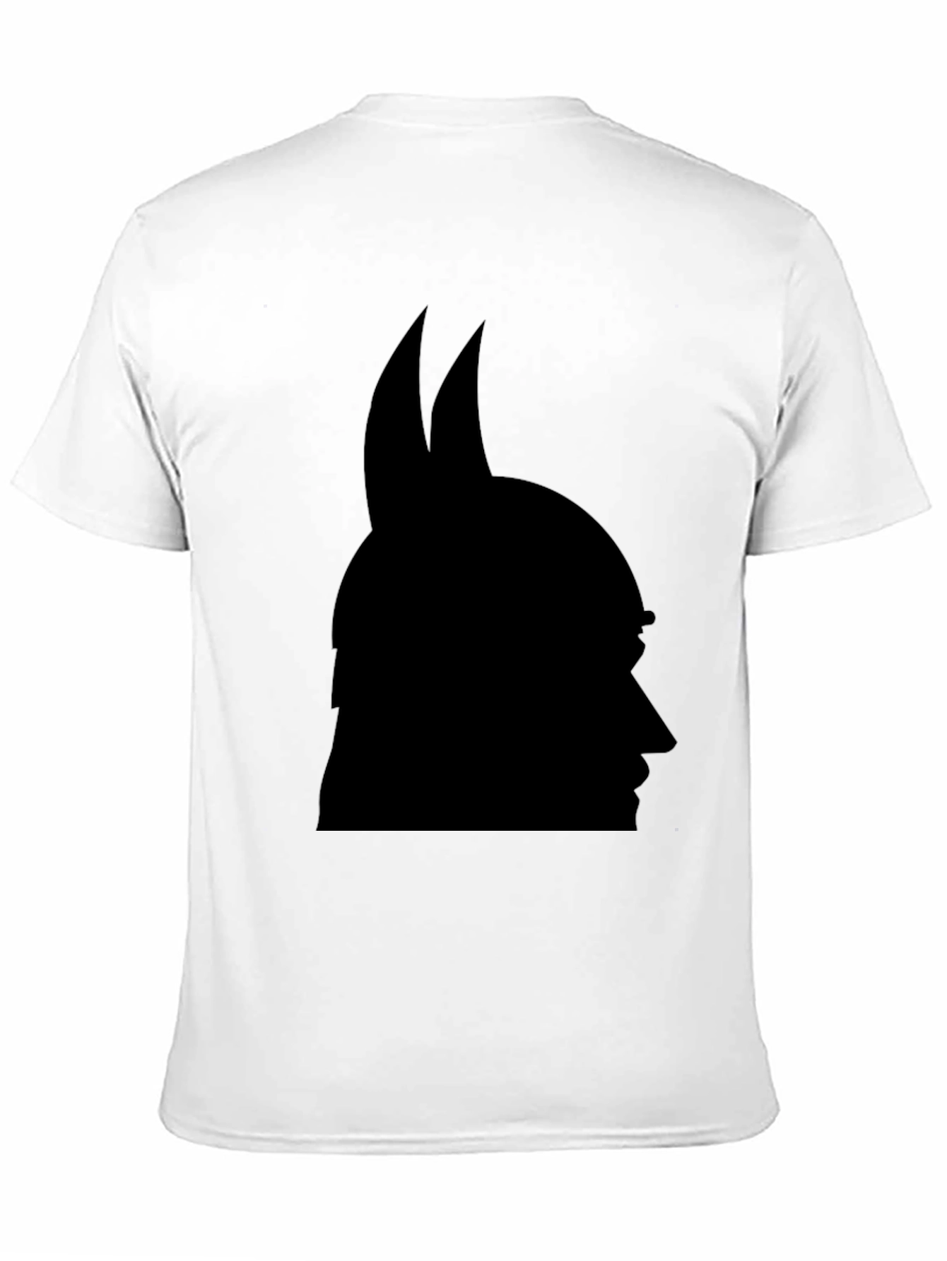 Black Graphic Tee - Horned Silhouette Design
