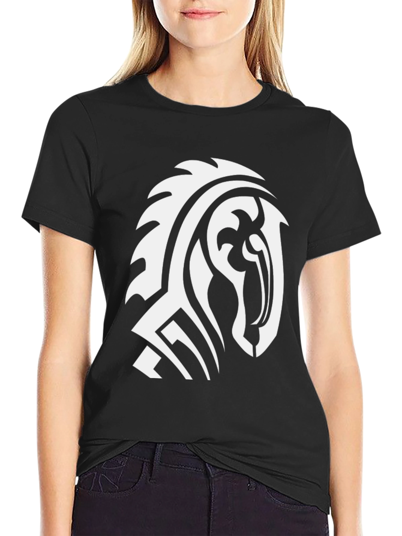 Tribal Horse Graphic Tee - Stylish Black T-Shirt