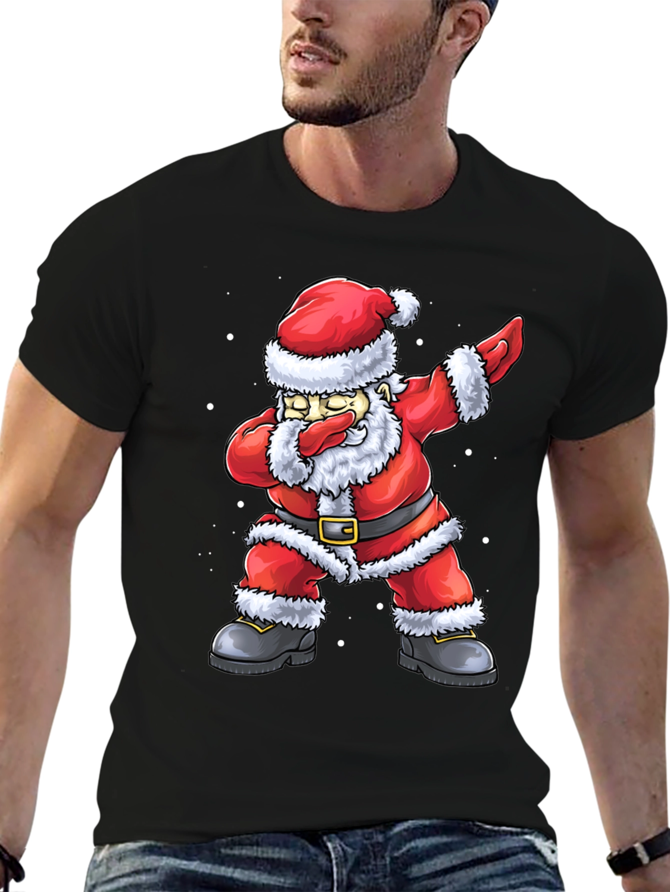 Dabbing Santa Graphic Tee - Holiday Fun
