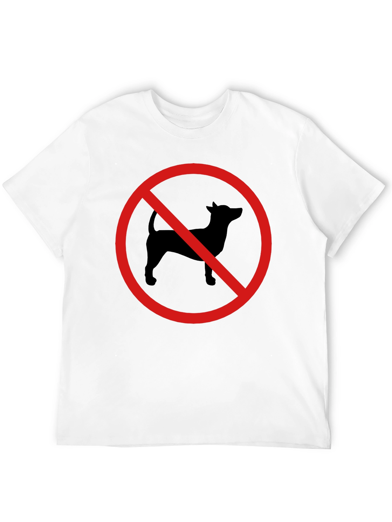 No Dogs Allowed T-Shirt - Black Cotton Crew Neck