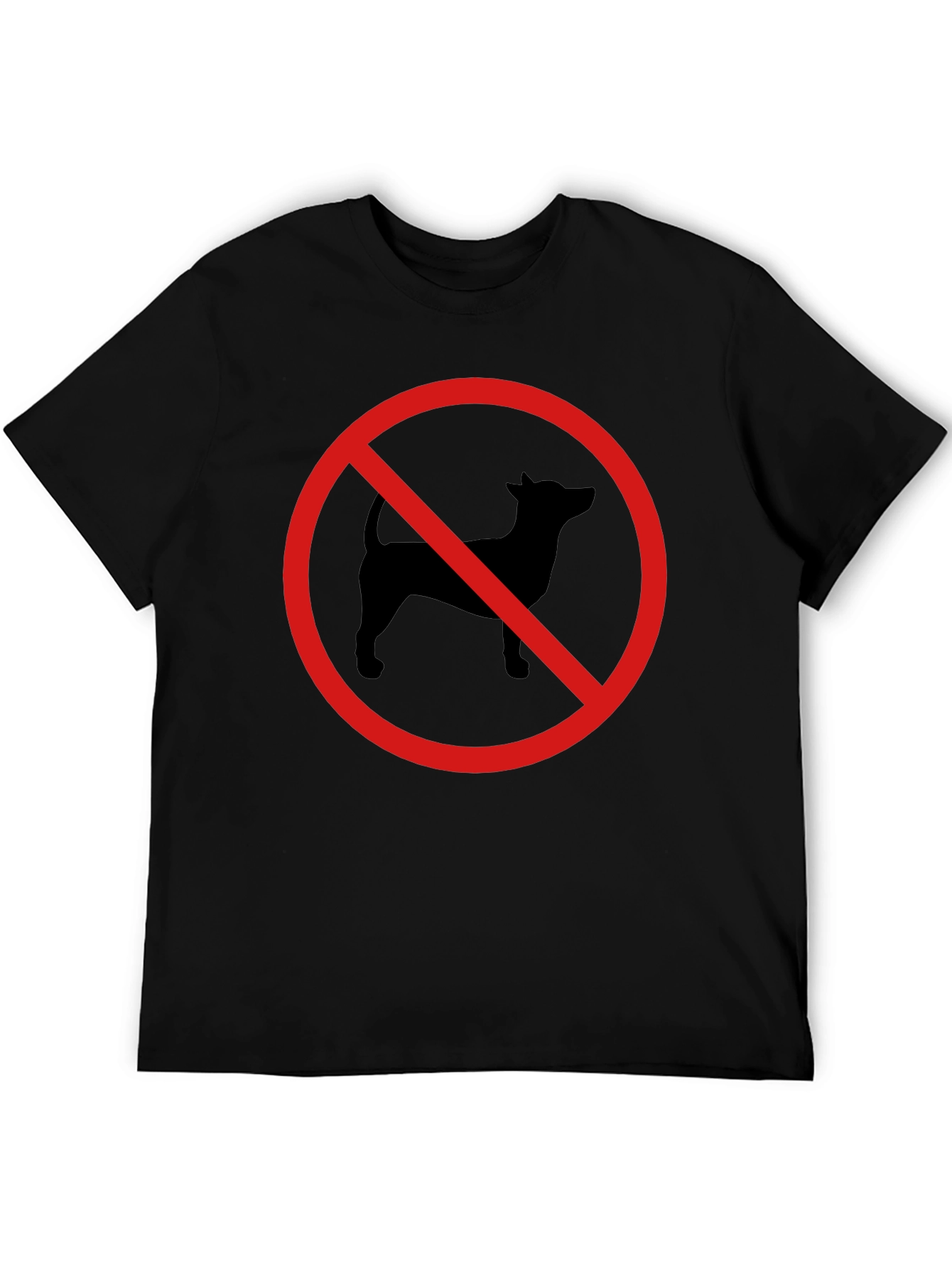 No Dogs Allowed T-Shirt - Black Cotton Crew Neck