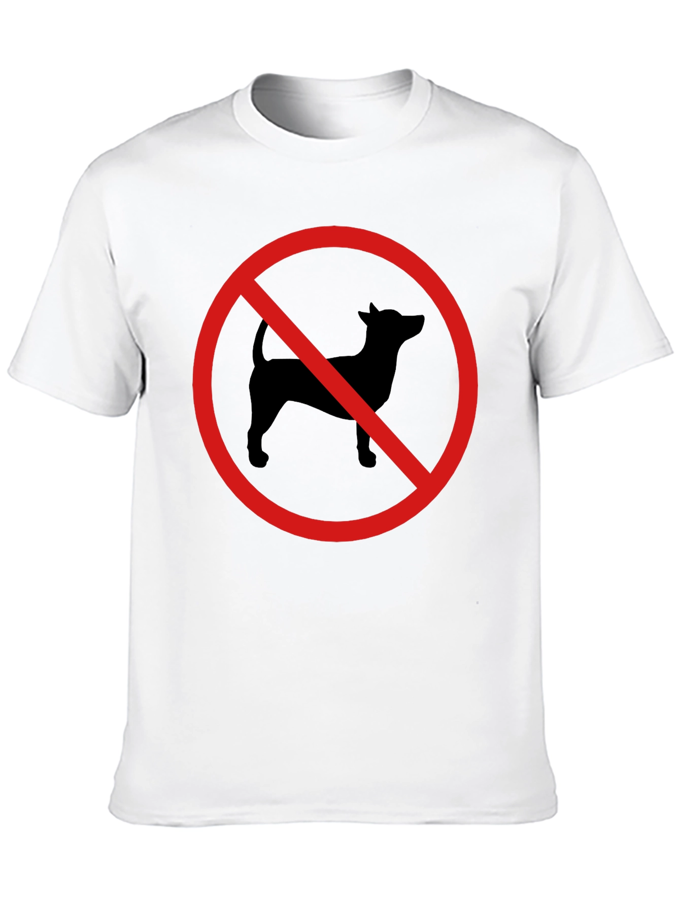 No Dogs Allowed T-Shirt - Black Cotton Crew Neck