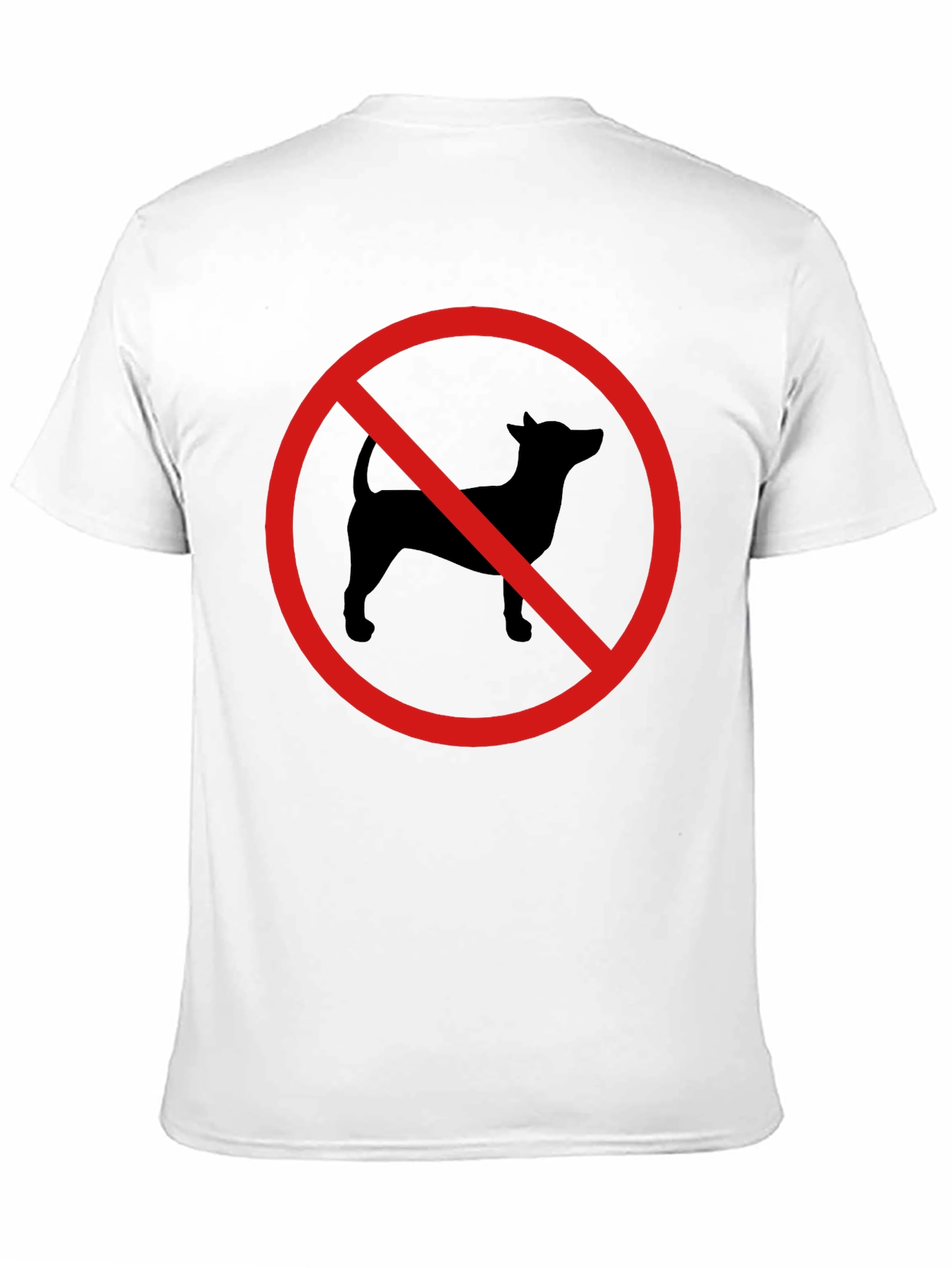 No Dogs Allowed T-Shirt - Black Cotton Crew Neck
