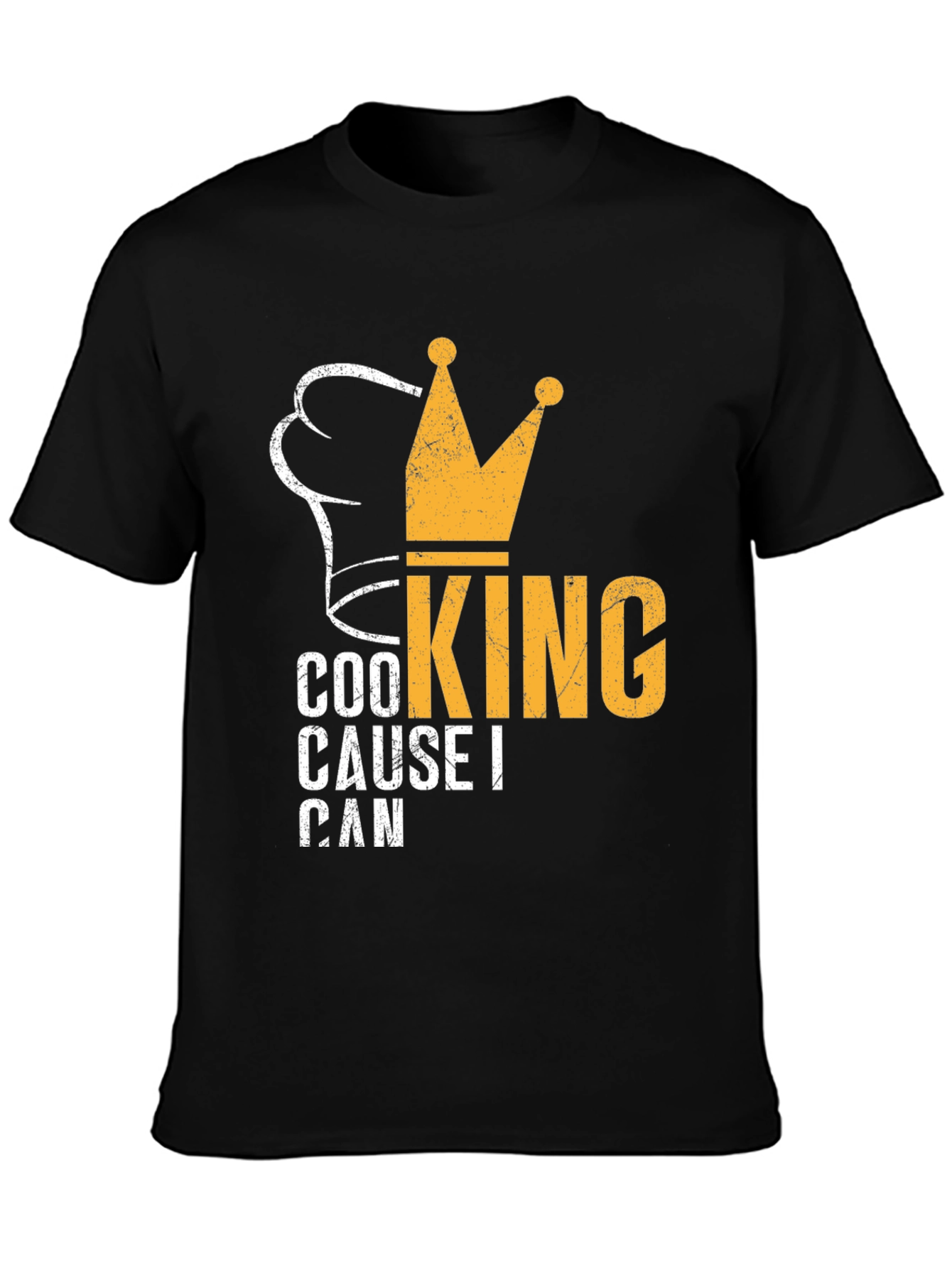 Cooking King Mens Black Graphic T-Shirt