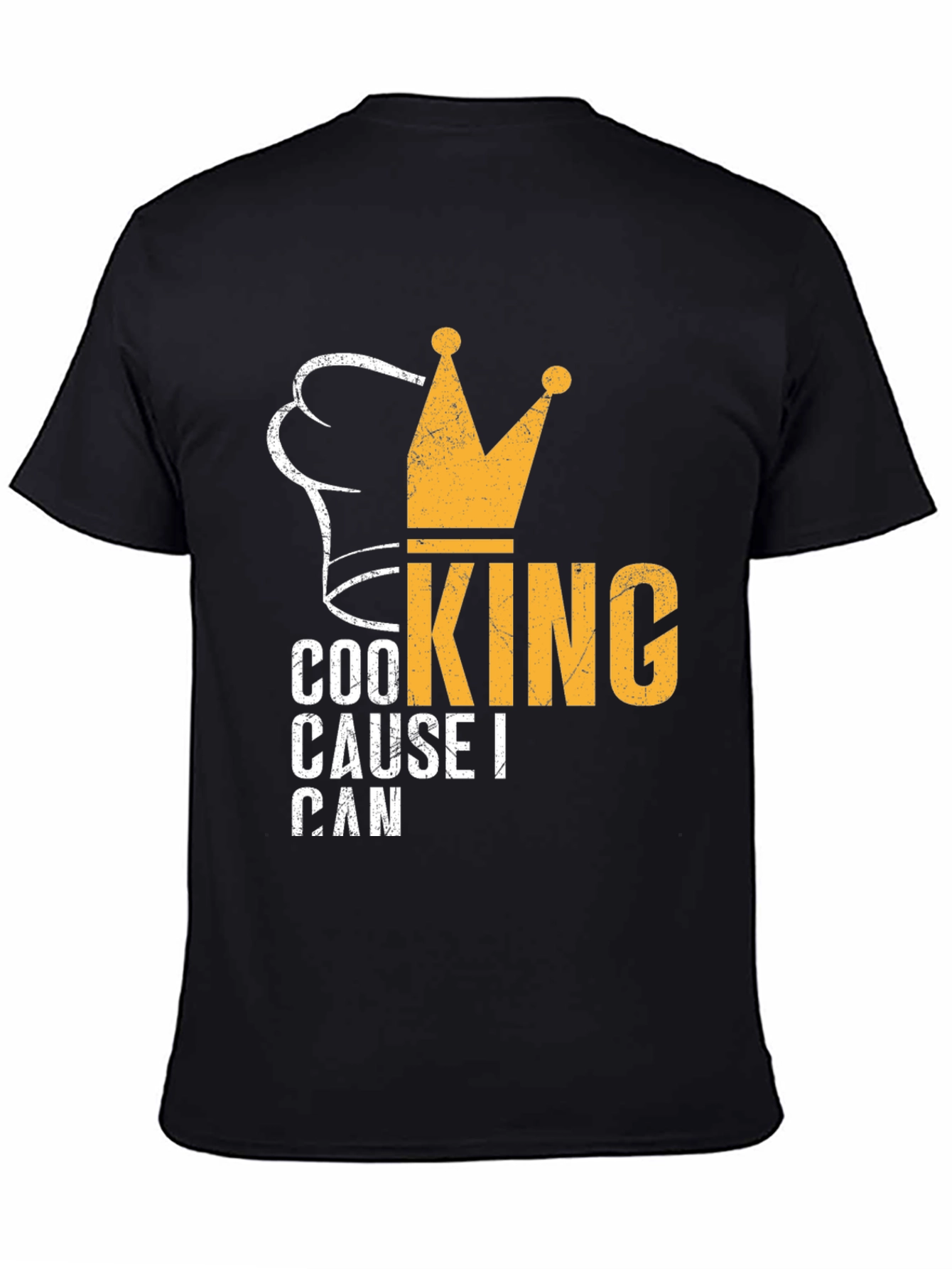 Cooking King Mens Black Graphic T-Shirt