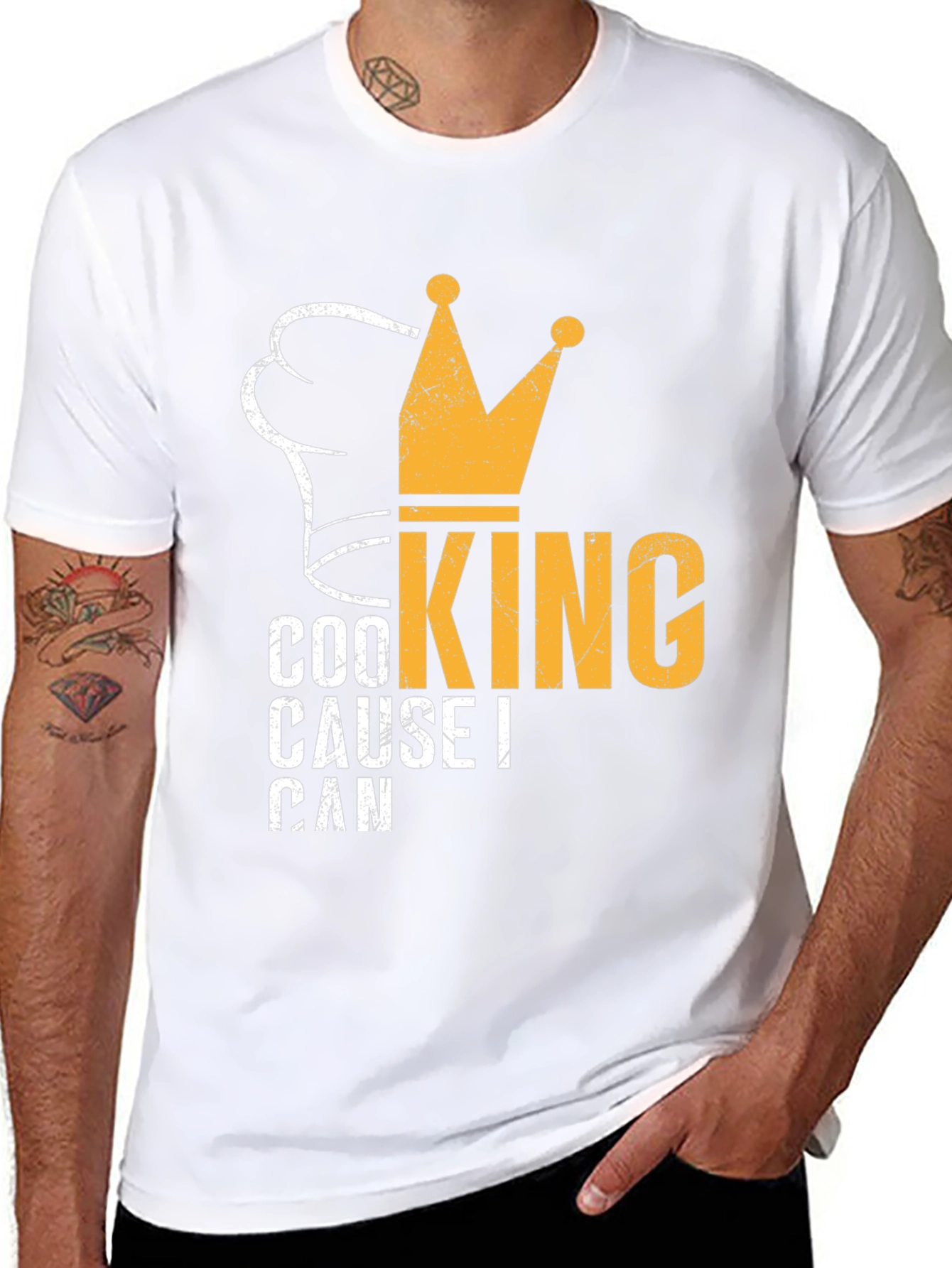Cooking King Mens Black Graphic T-Shirt