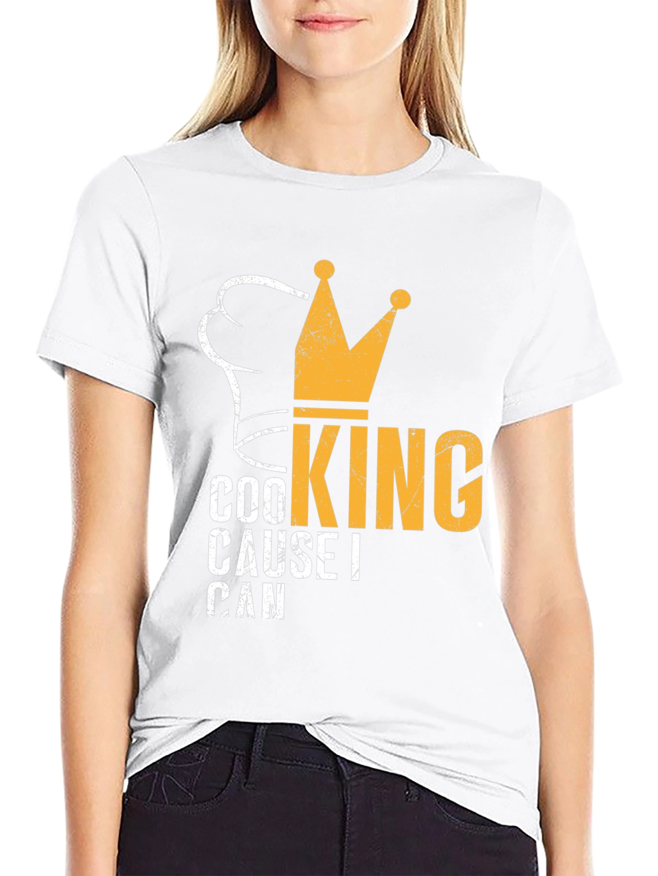 Cooking King Mens Black Graphic T-Shirt