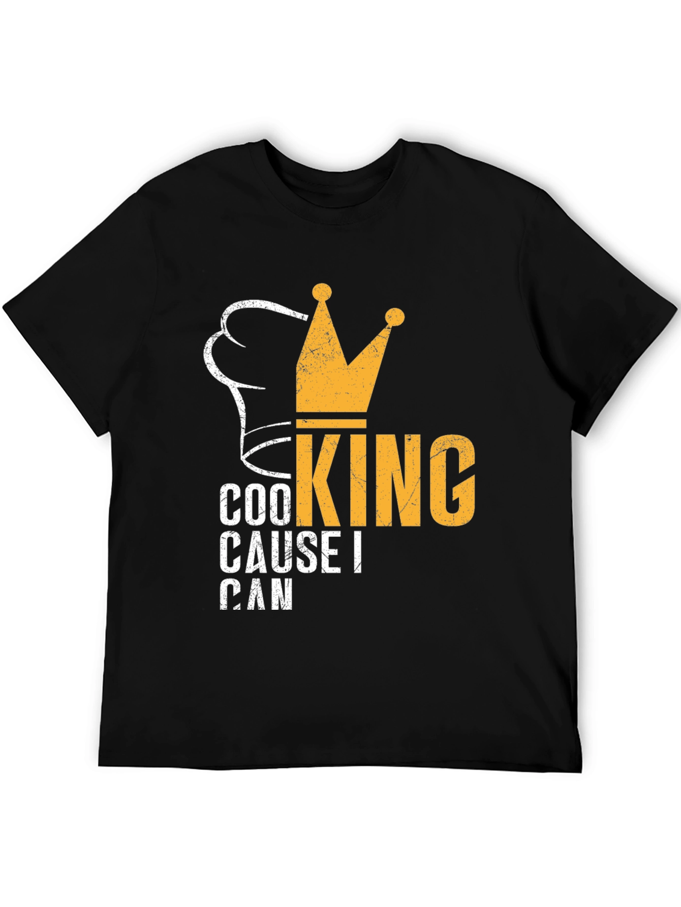 Cooking King Mens Black Graphic T-Shirt