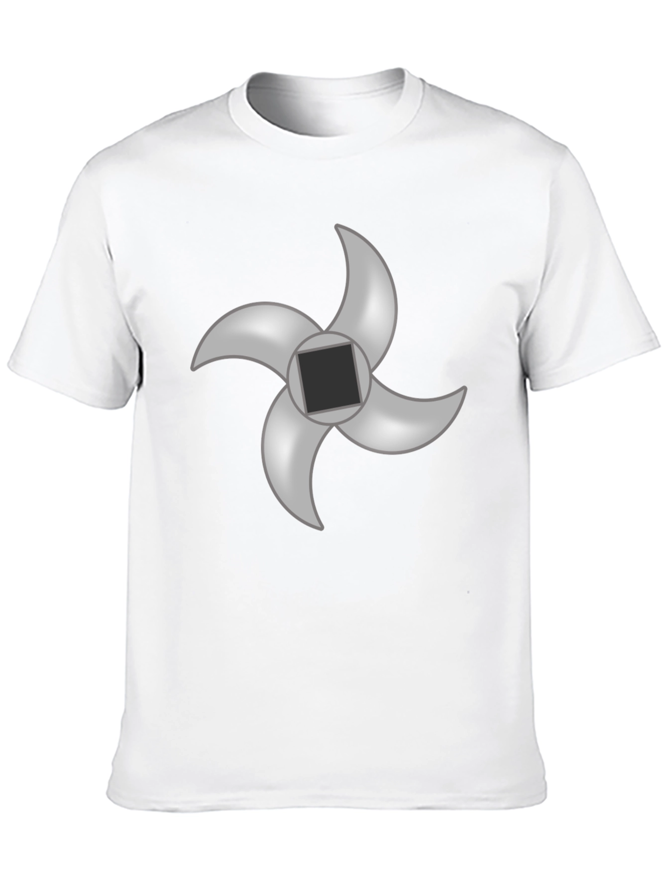 Black T-Shirt with Meat Grinder Blade Graphic