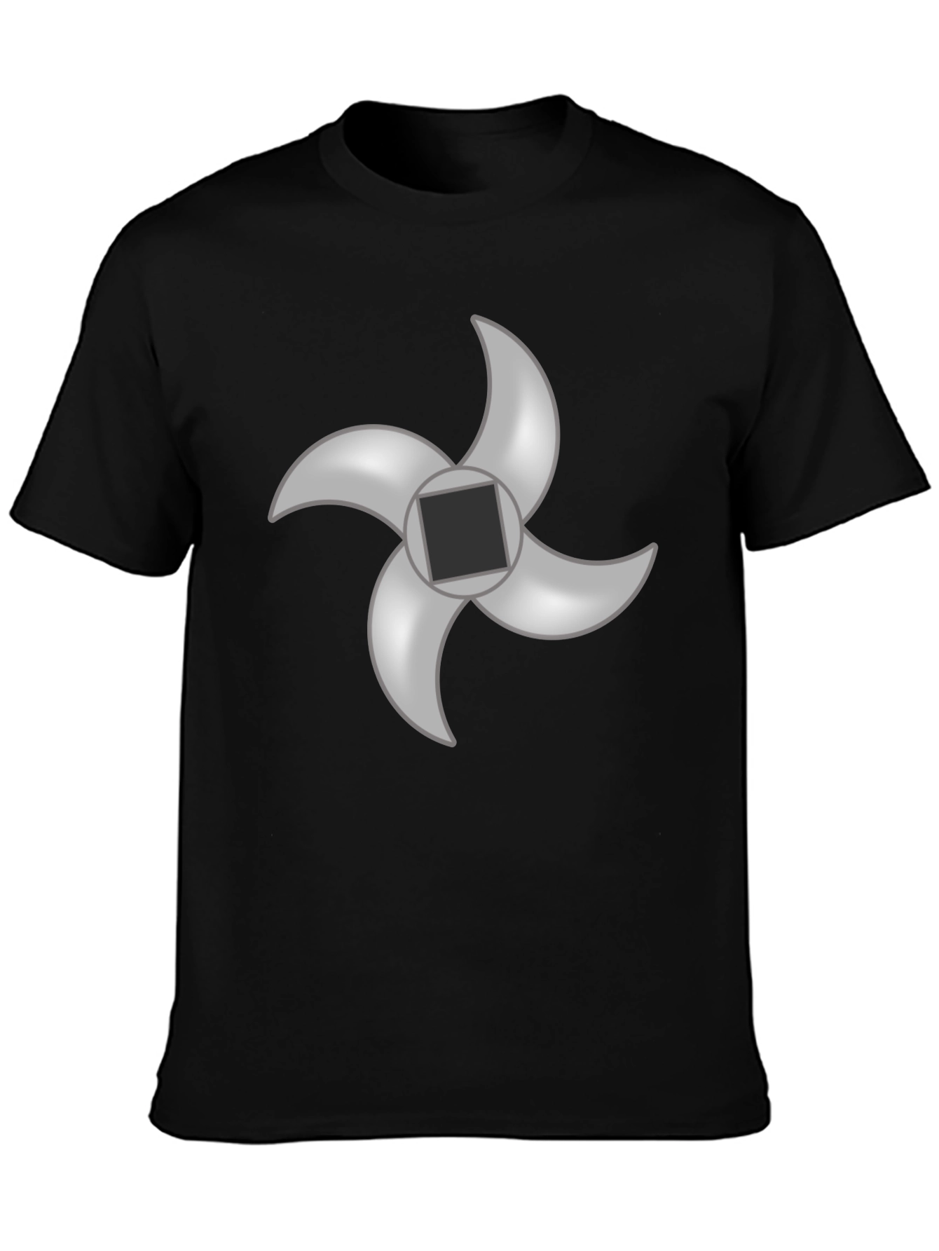 Black T-Shirt with Meat Grinder Blade Graphic