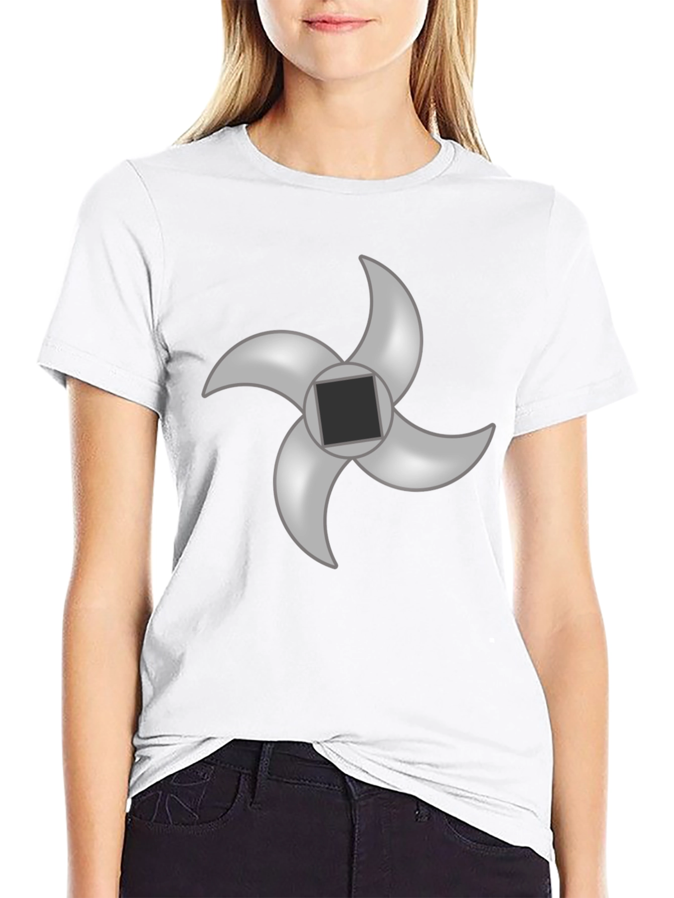 Black T-Shirt with Meat Grinder Blade Graphic