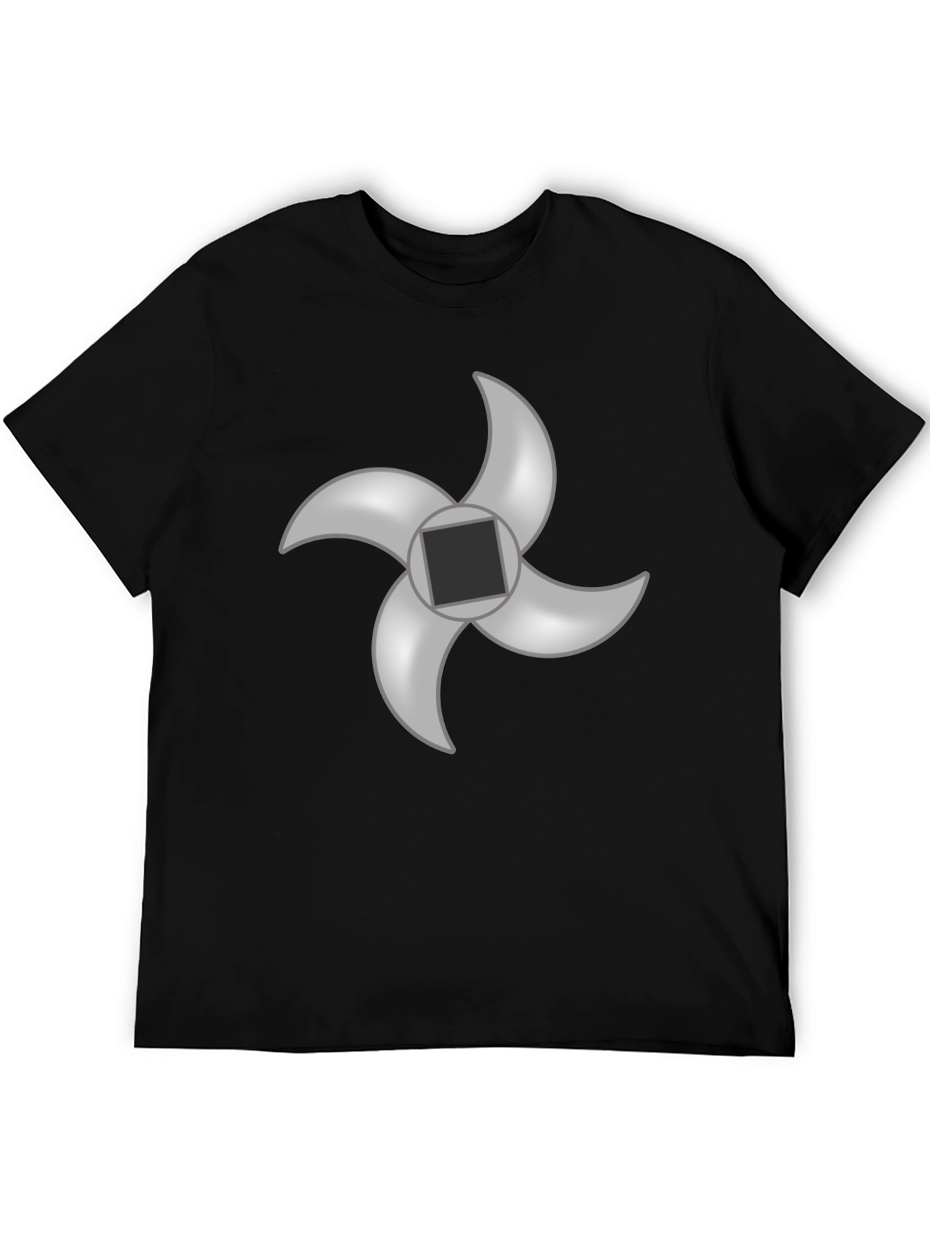 Black T-Shirt with Meat Grinder Blade Graphic